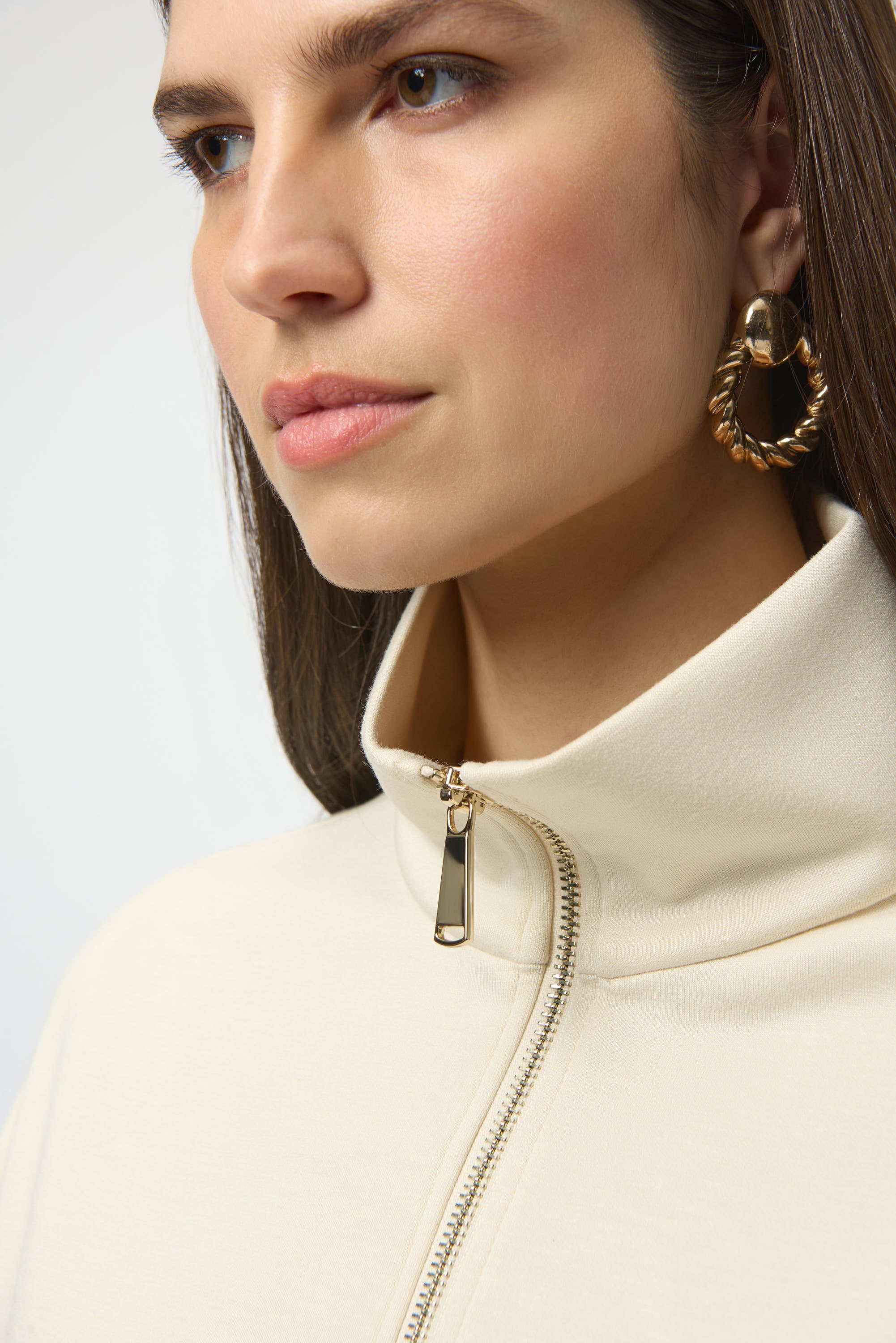 Scuba Knit Zip Front Jacket