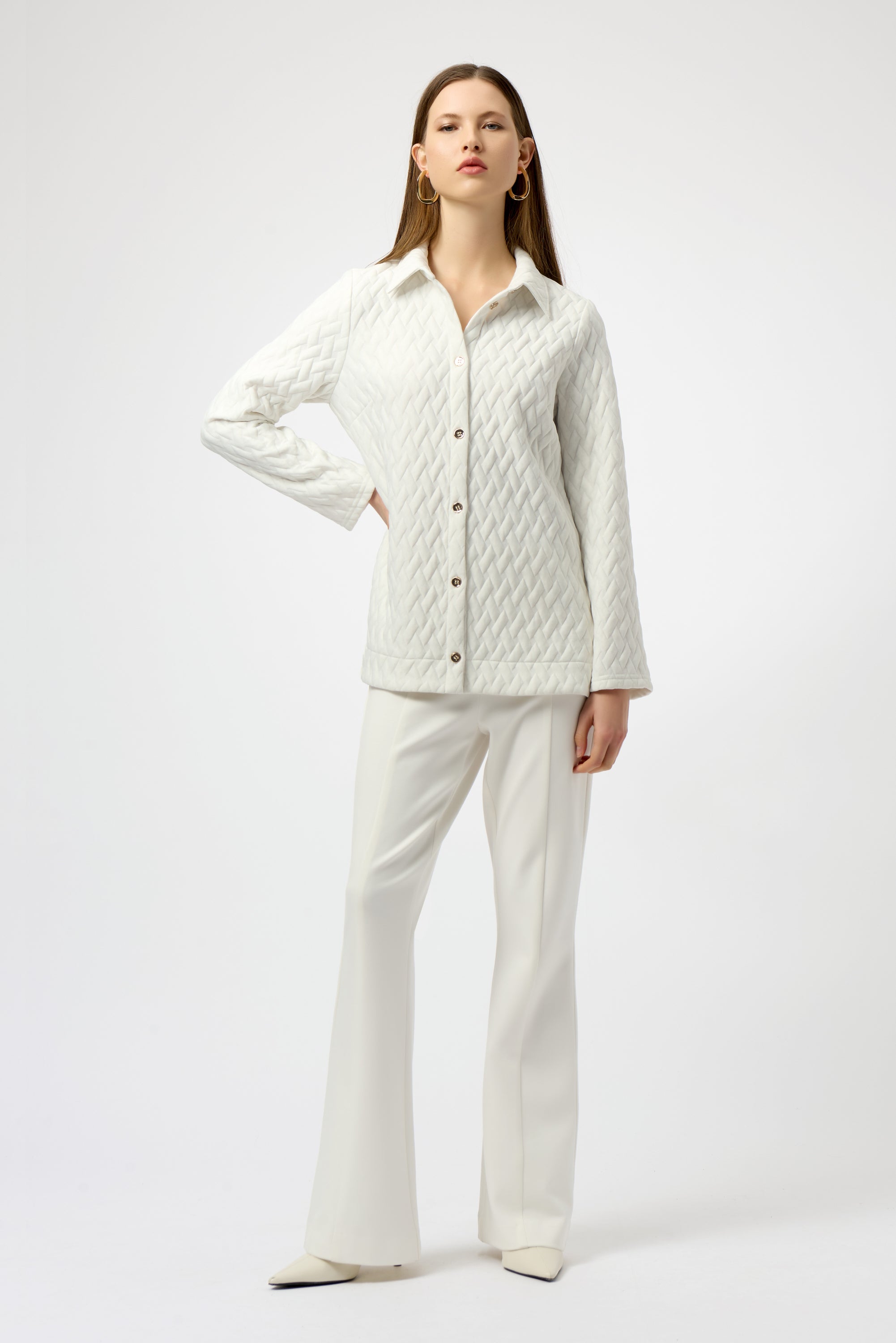 Quilted Button Front Shacket