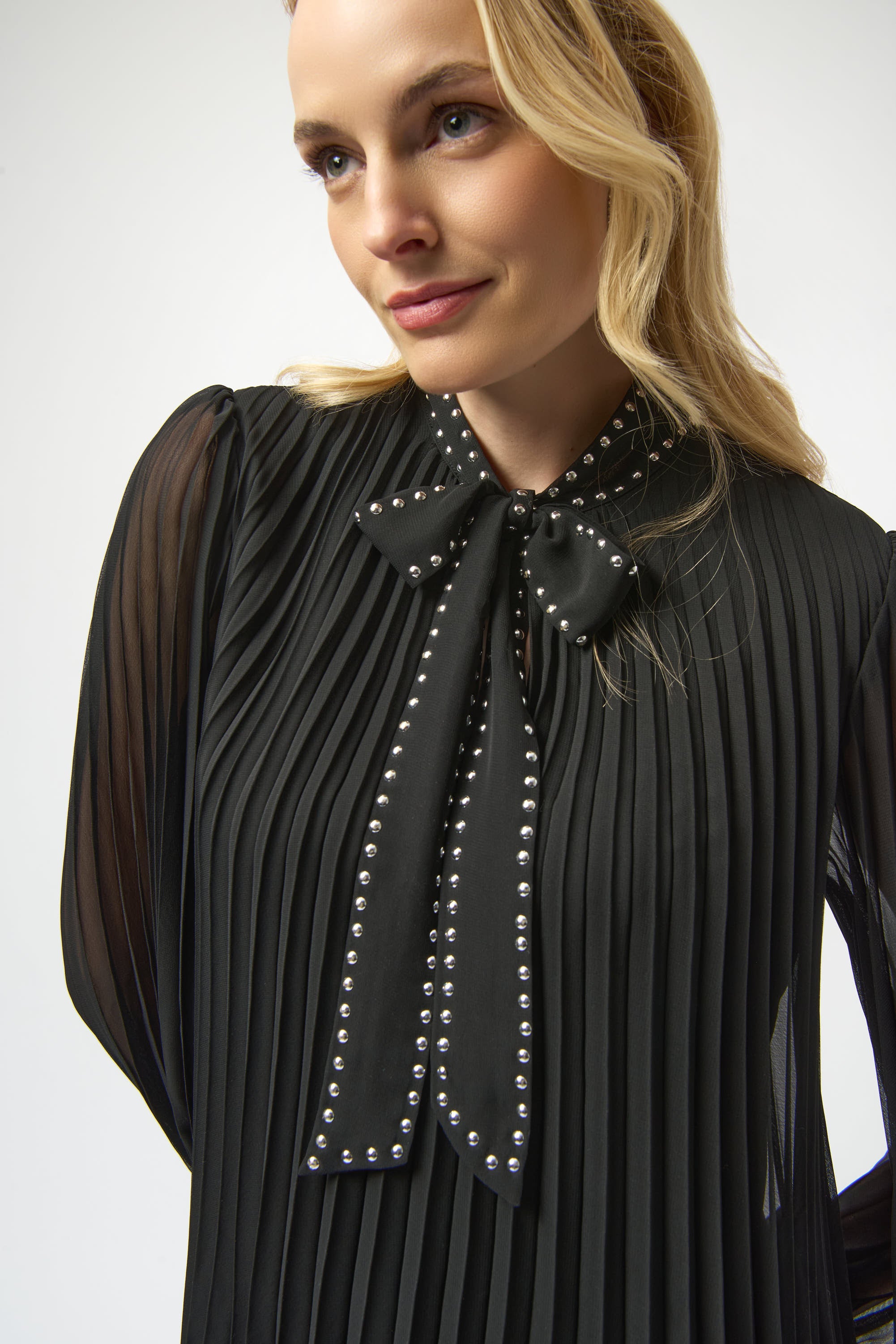Accordion Pleat Chiffon Dress