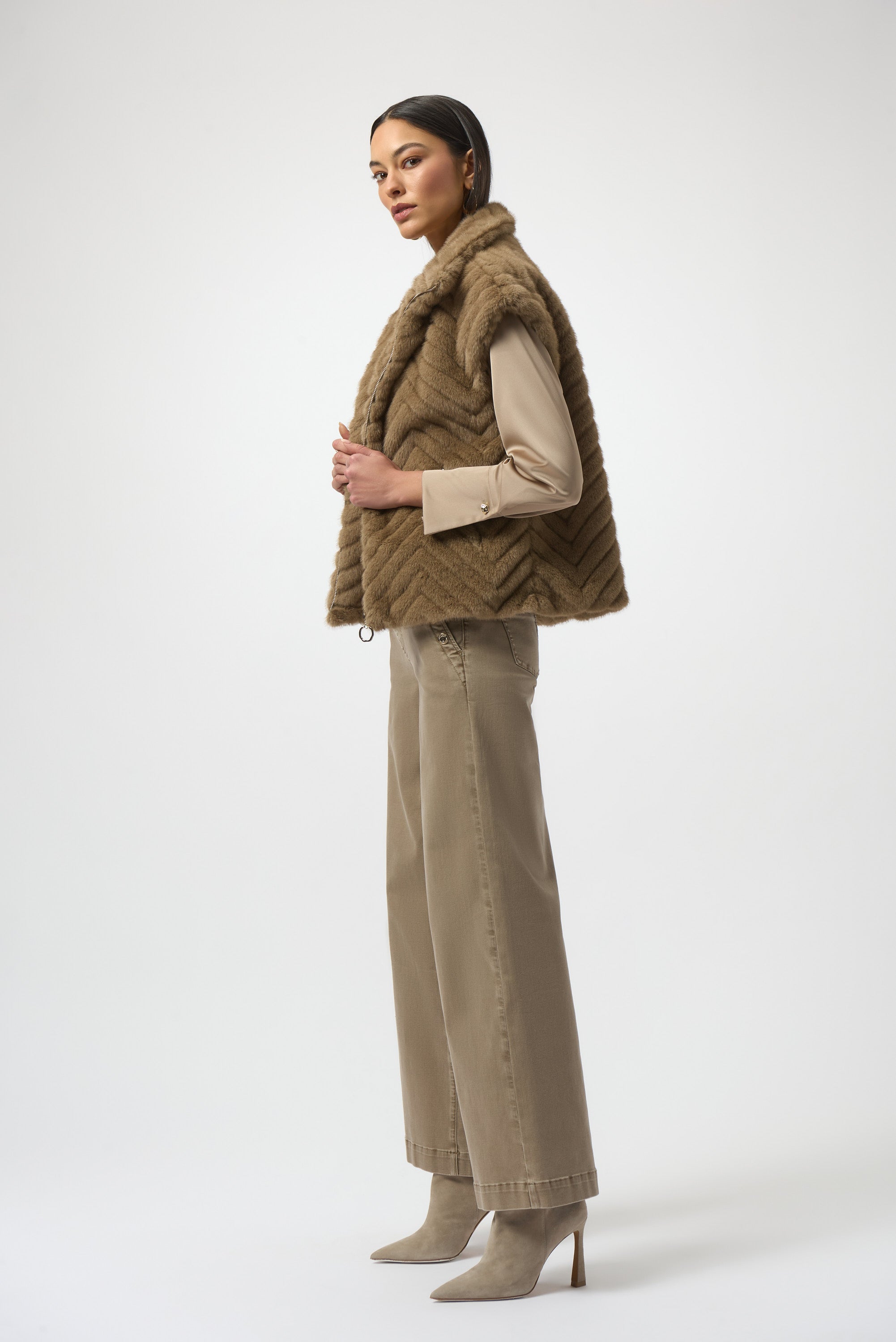Faux Fur Zip Front Vest