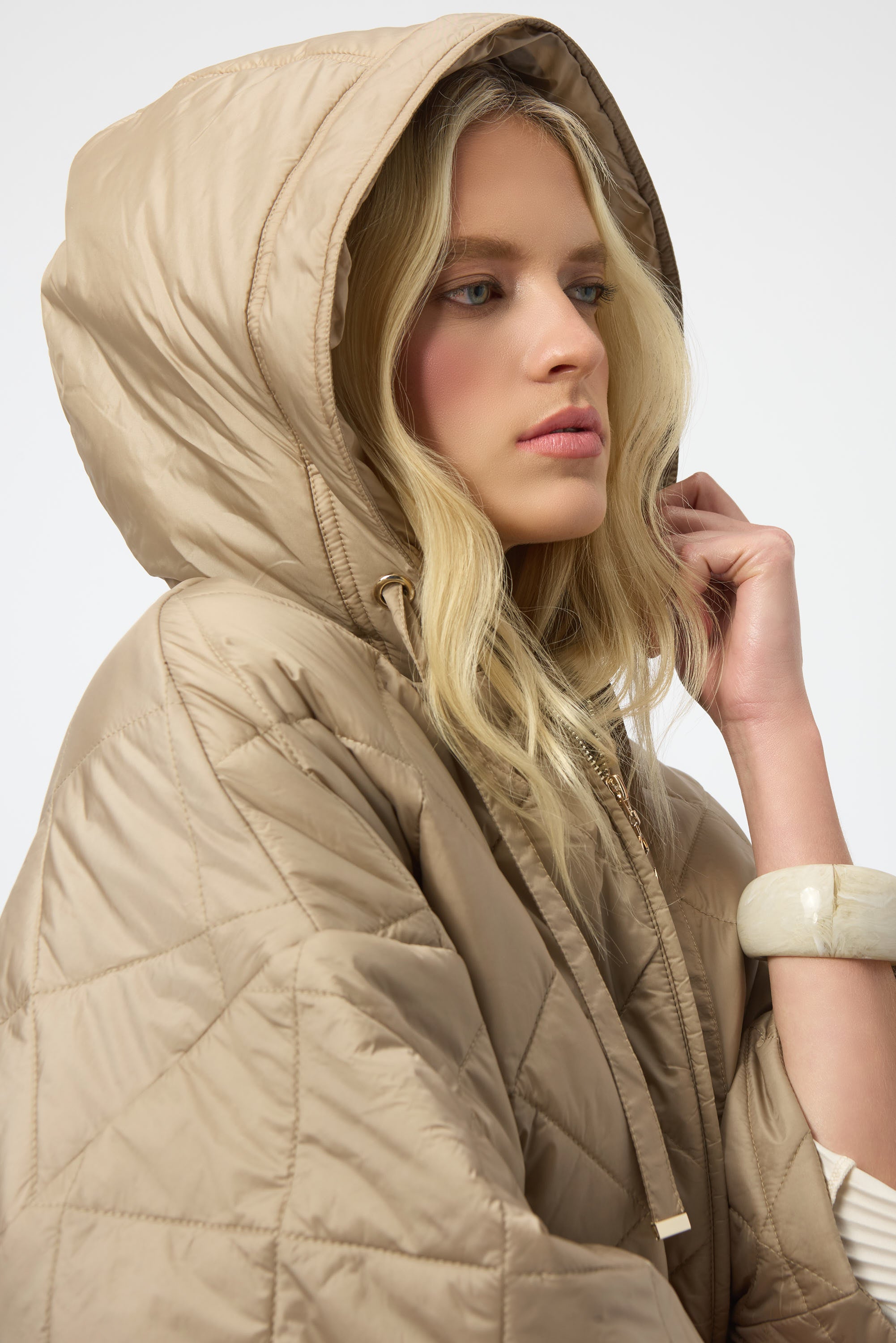 Puffer Zip Front Hooded Jacket