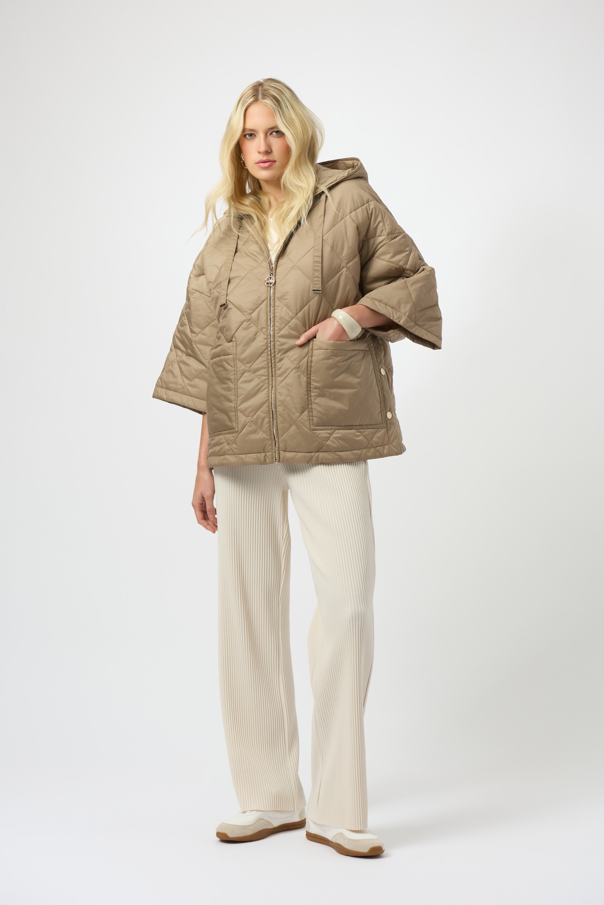 Puffer Zip Front Hooded Jacket