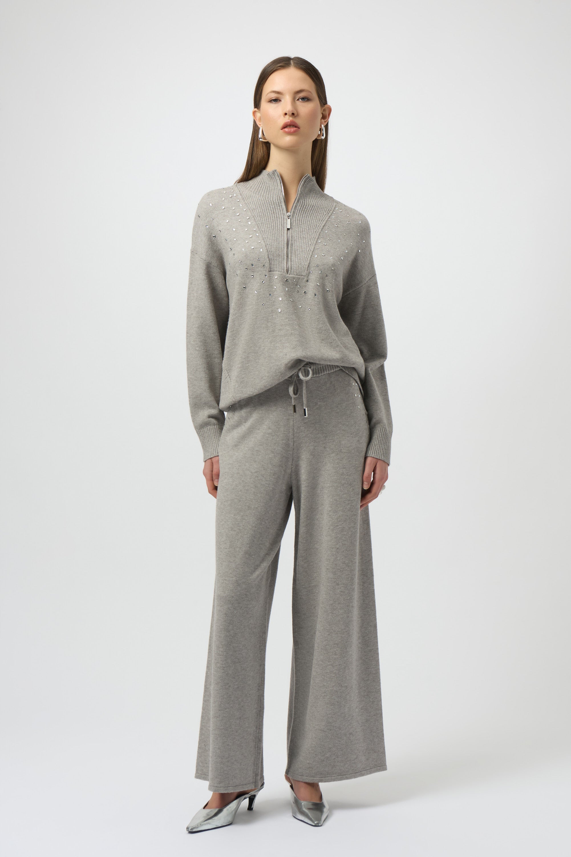 Mock Neck Zip Sweater