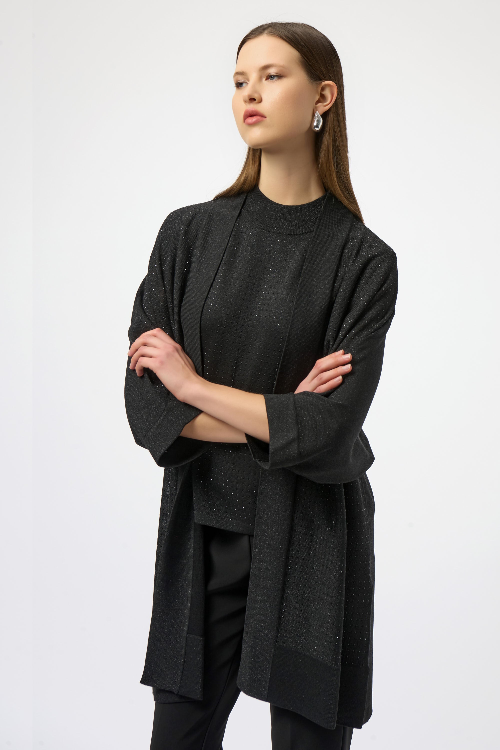 Lurex Knit Stud Cardigan