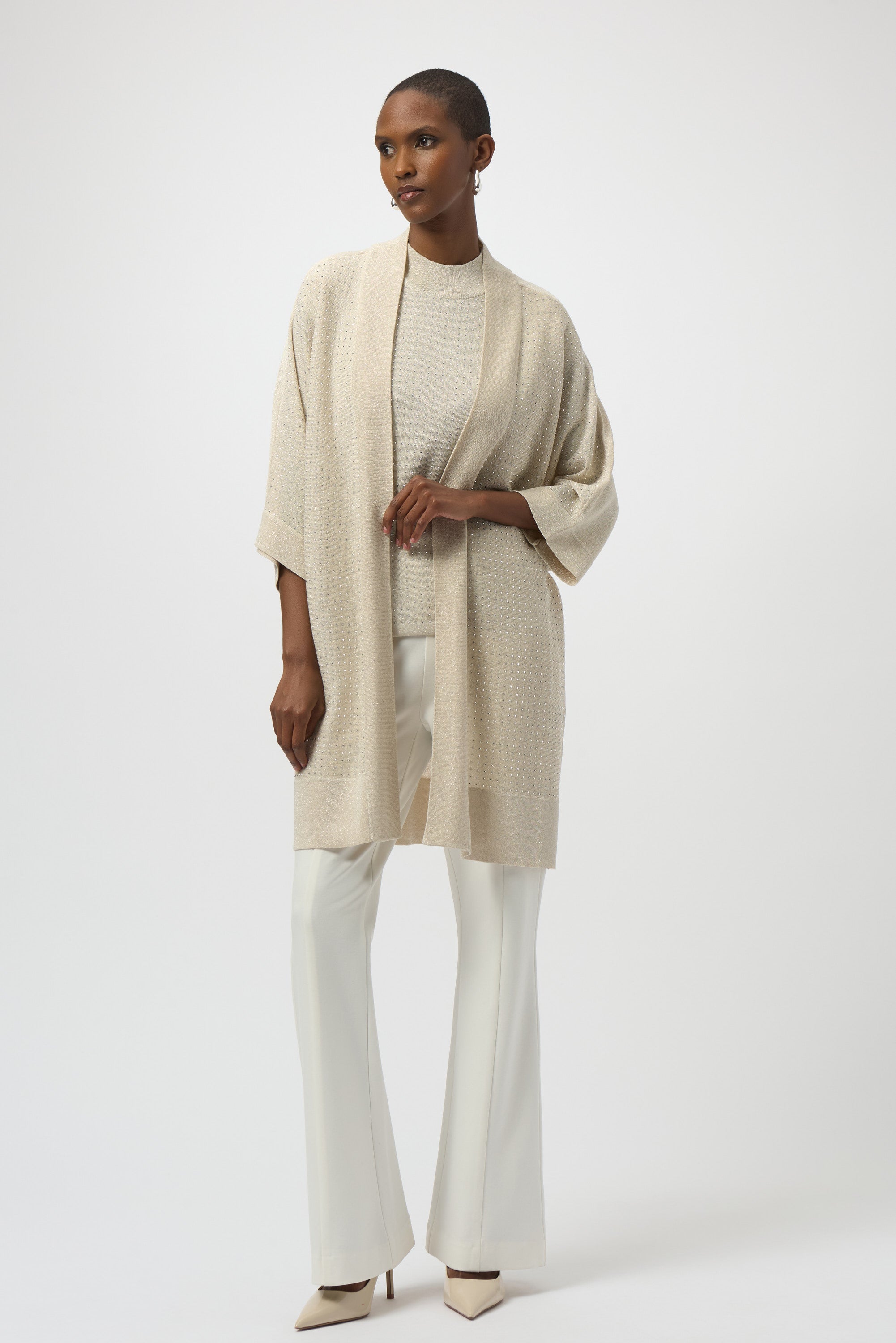 Lurex Knit Stud Cardigan