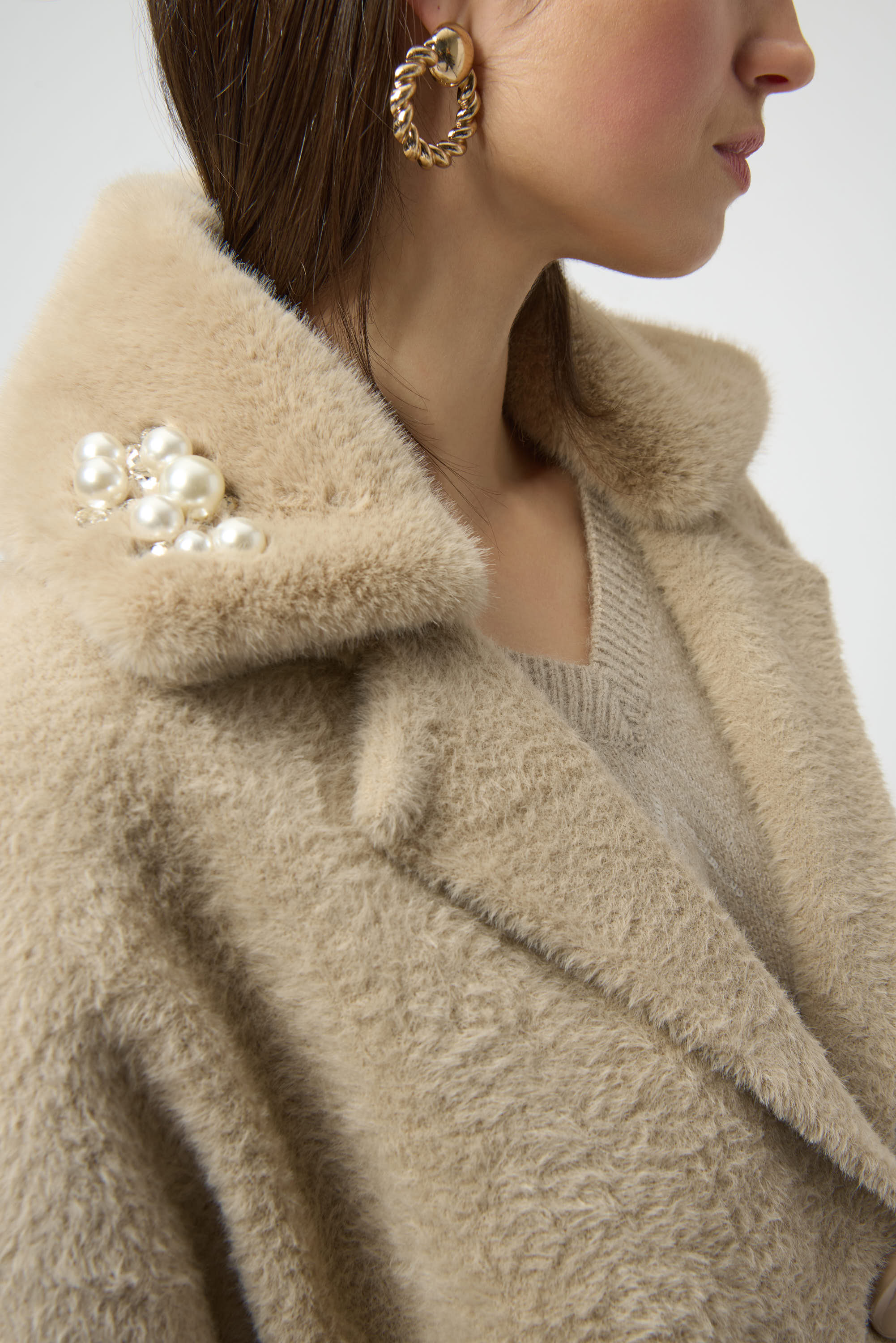 Eyelash Button Front Coat