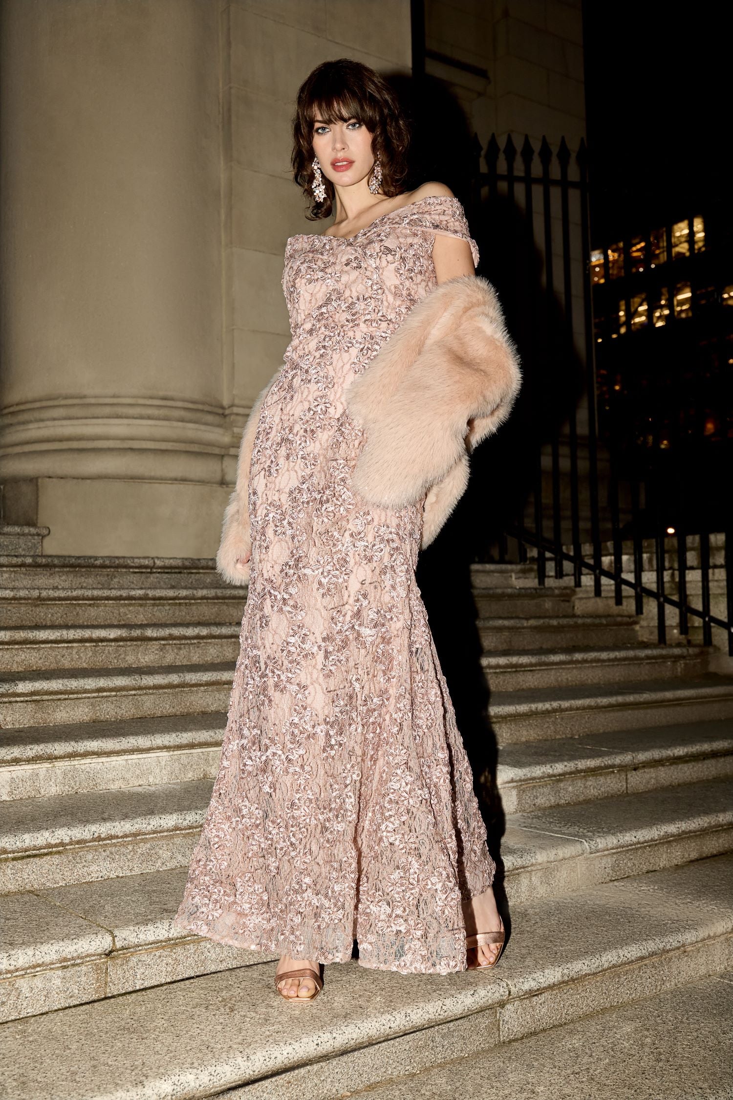 Lace and Sequin Maxi Dress