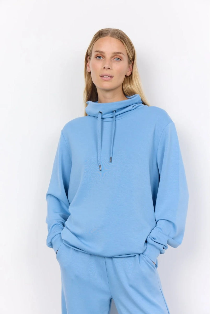 Drawstring Cowl Neck Sweatshirt