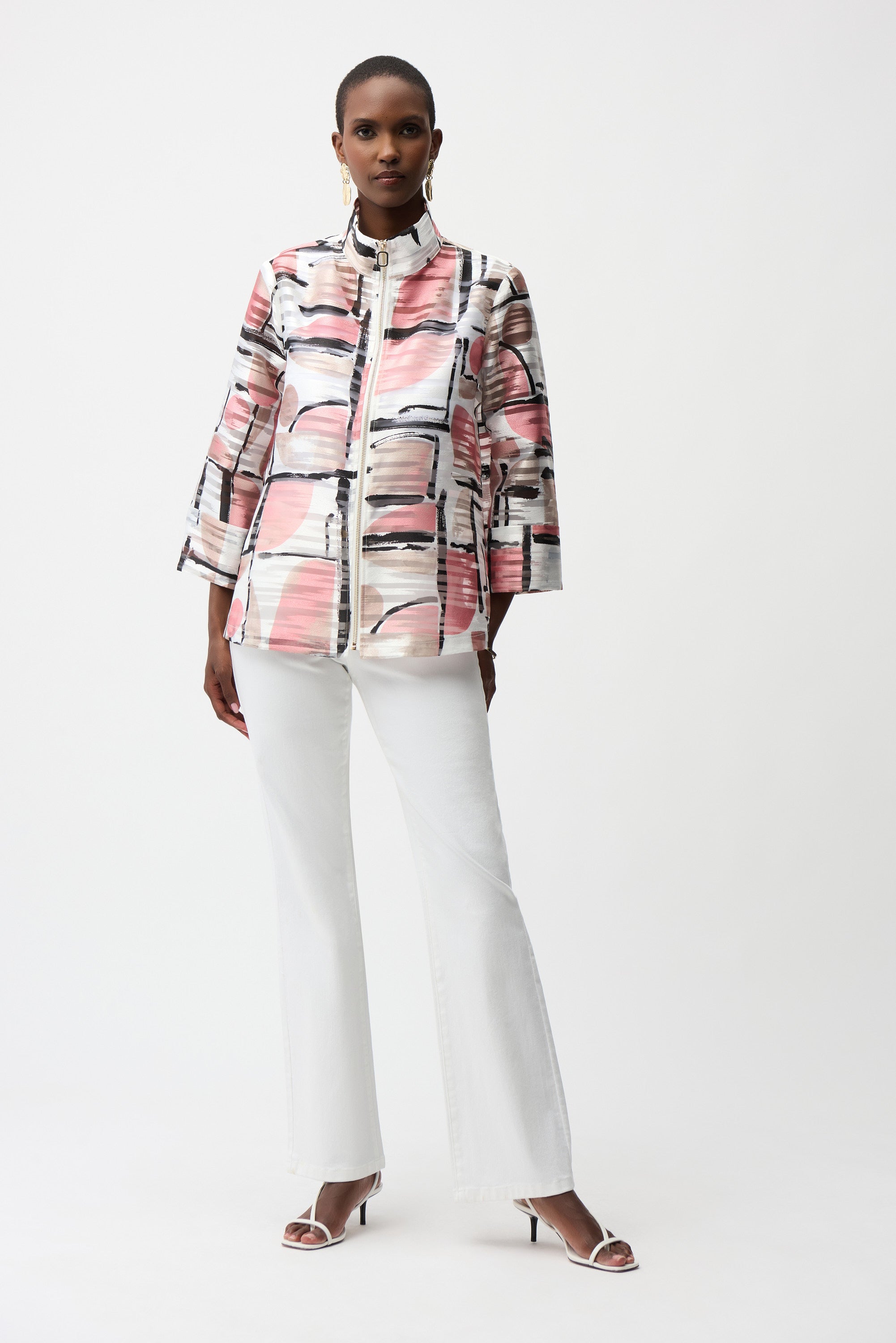 Abstract Print Organza Jacket