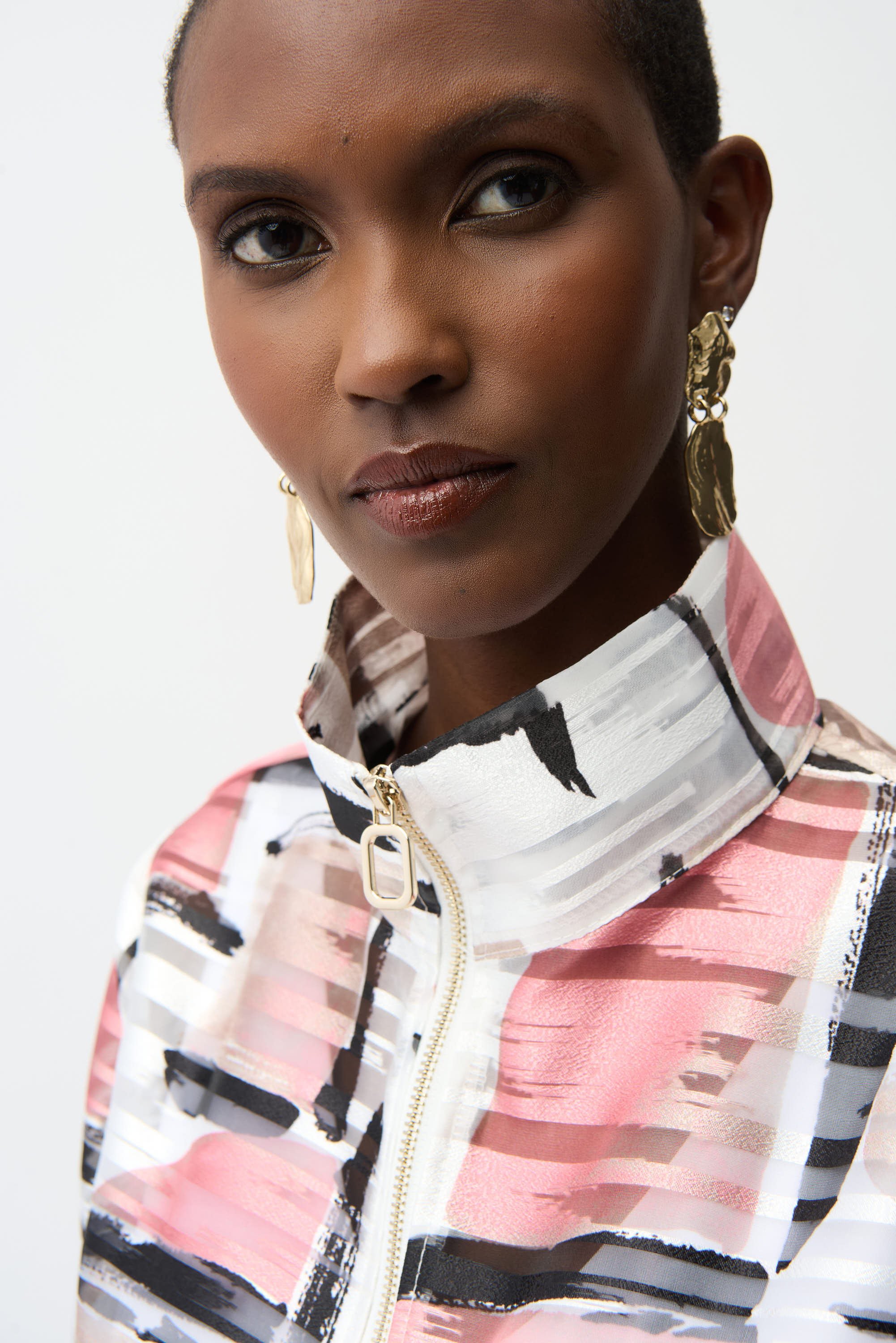 Abstract Print Organza Jacket