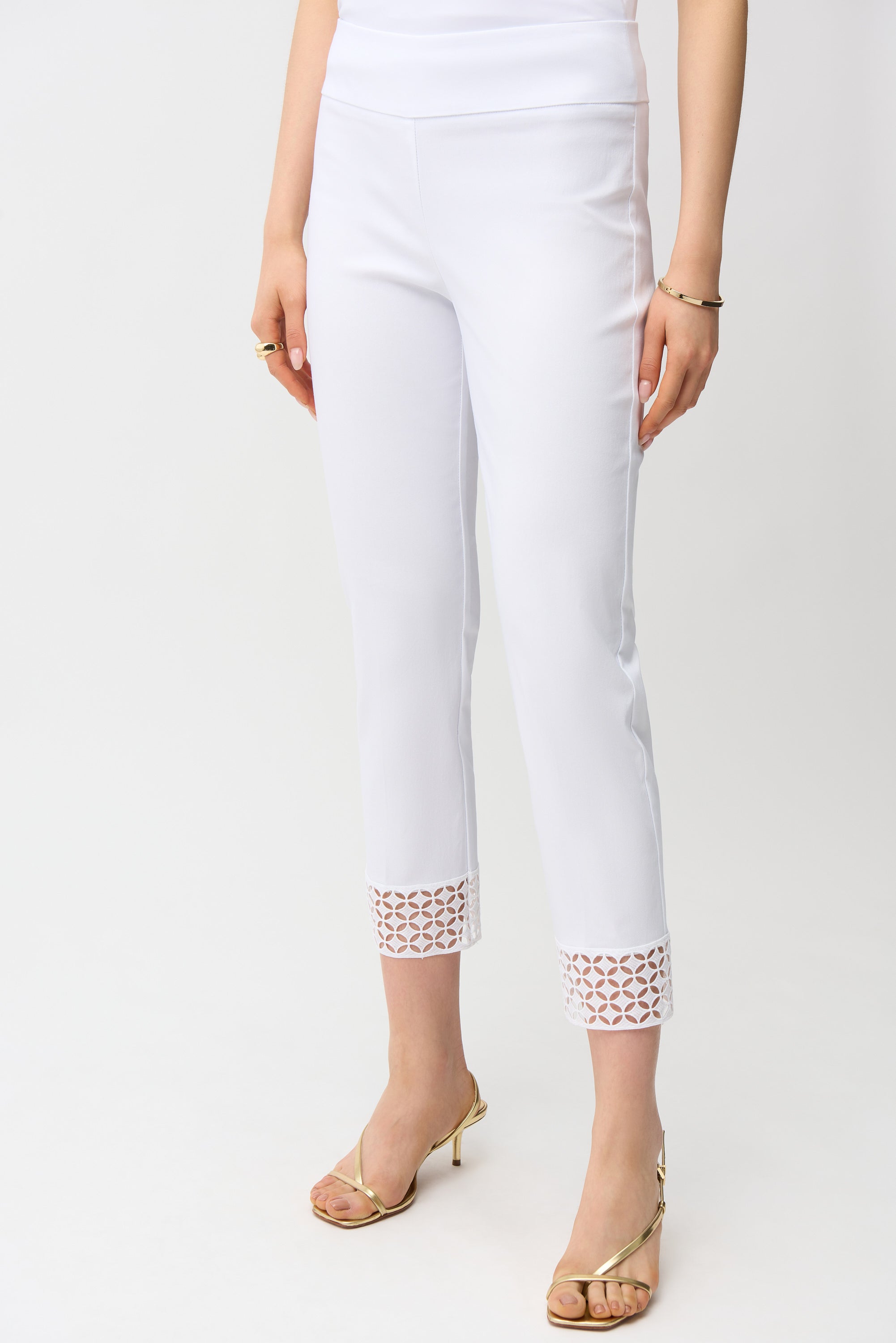 Lace Hem Slim Pant