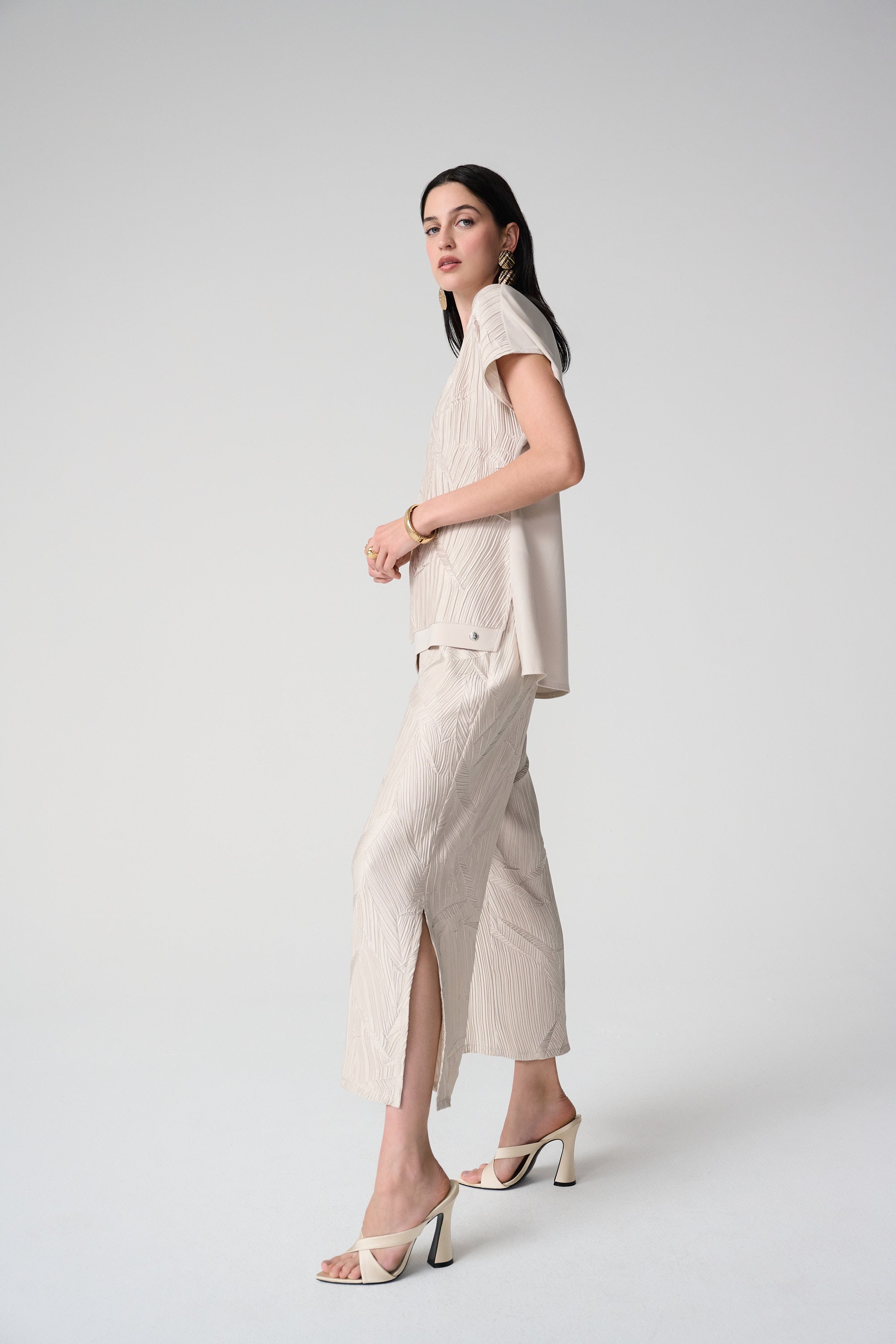 Pleat Wide Leg Pant