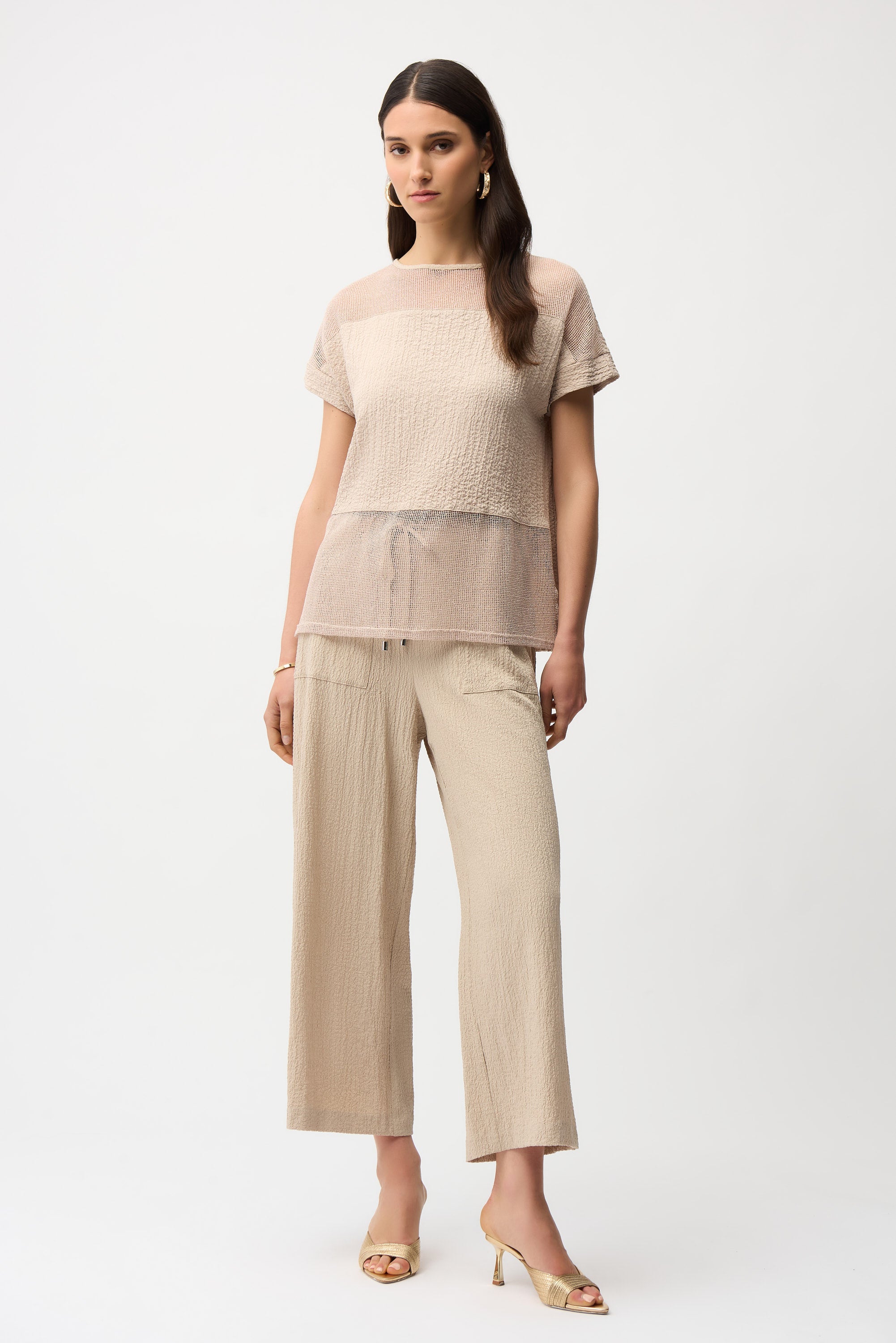 Seersucker Wide Leg Pant