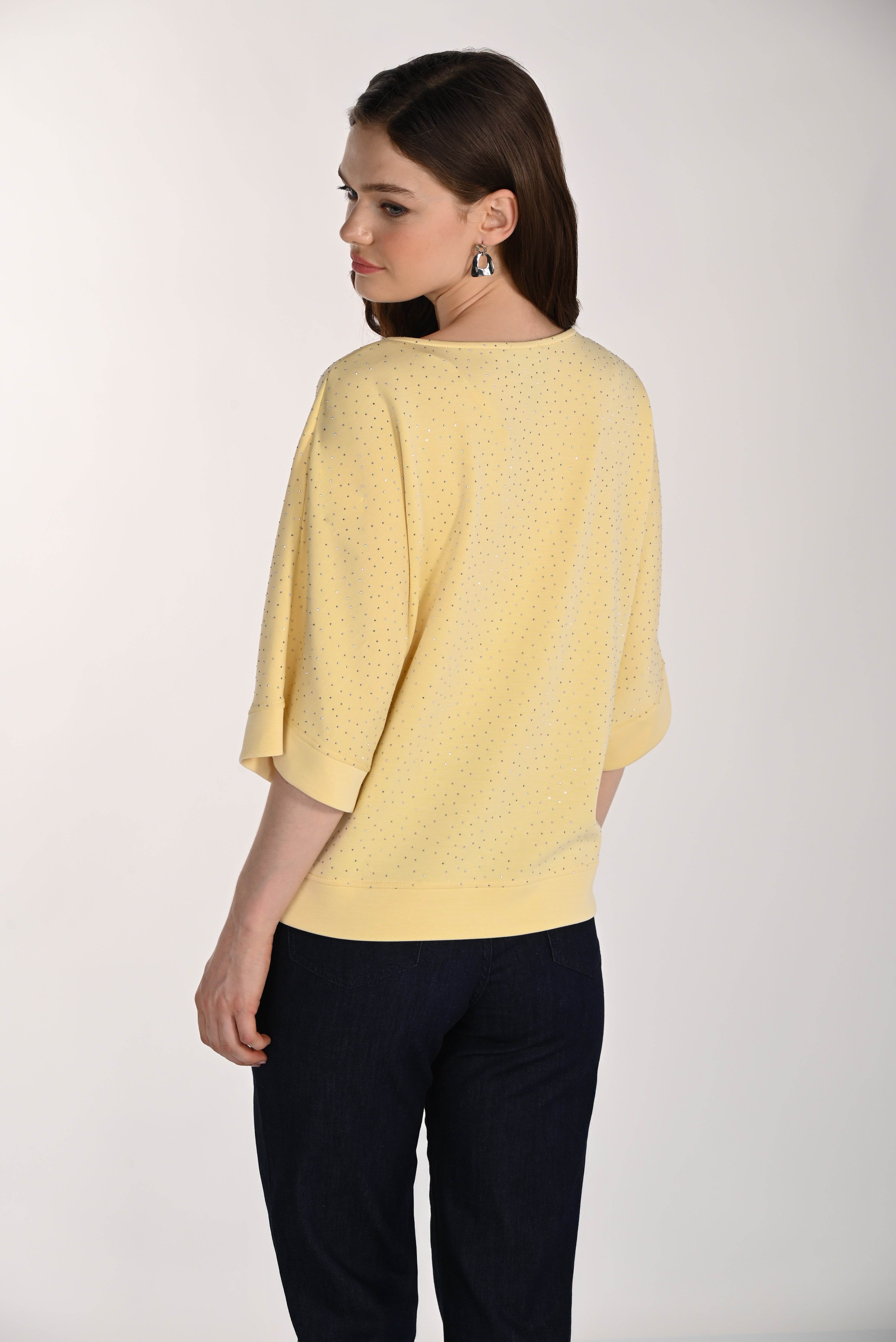 Stud Trim Scoop Neck Top