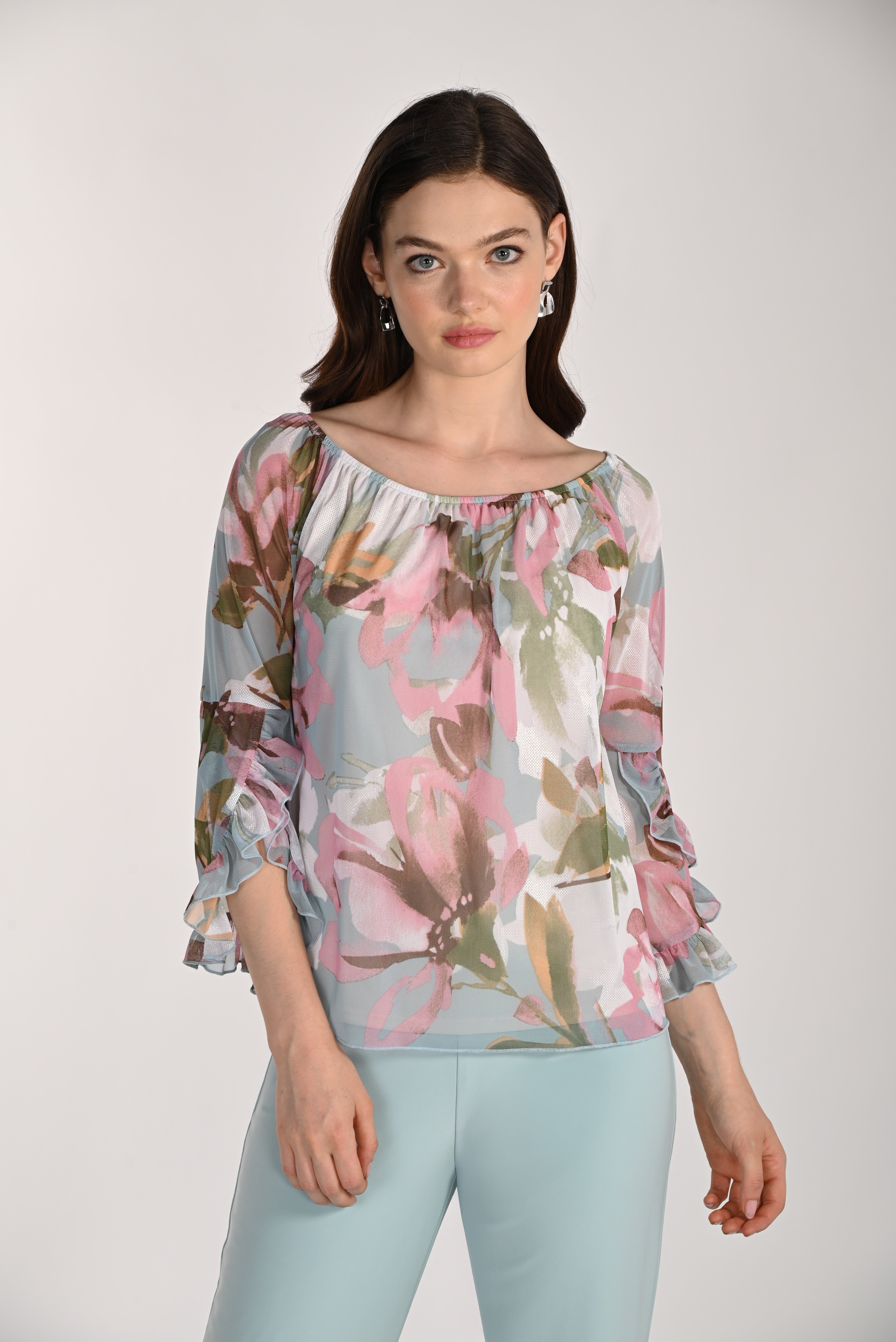 Floral Print Scoop Neck Top