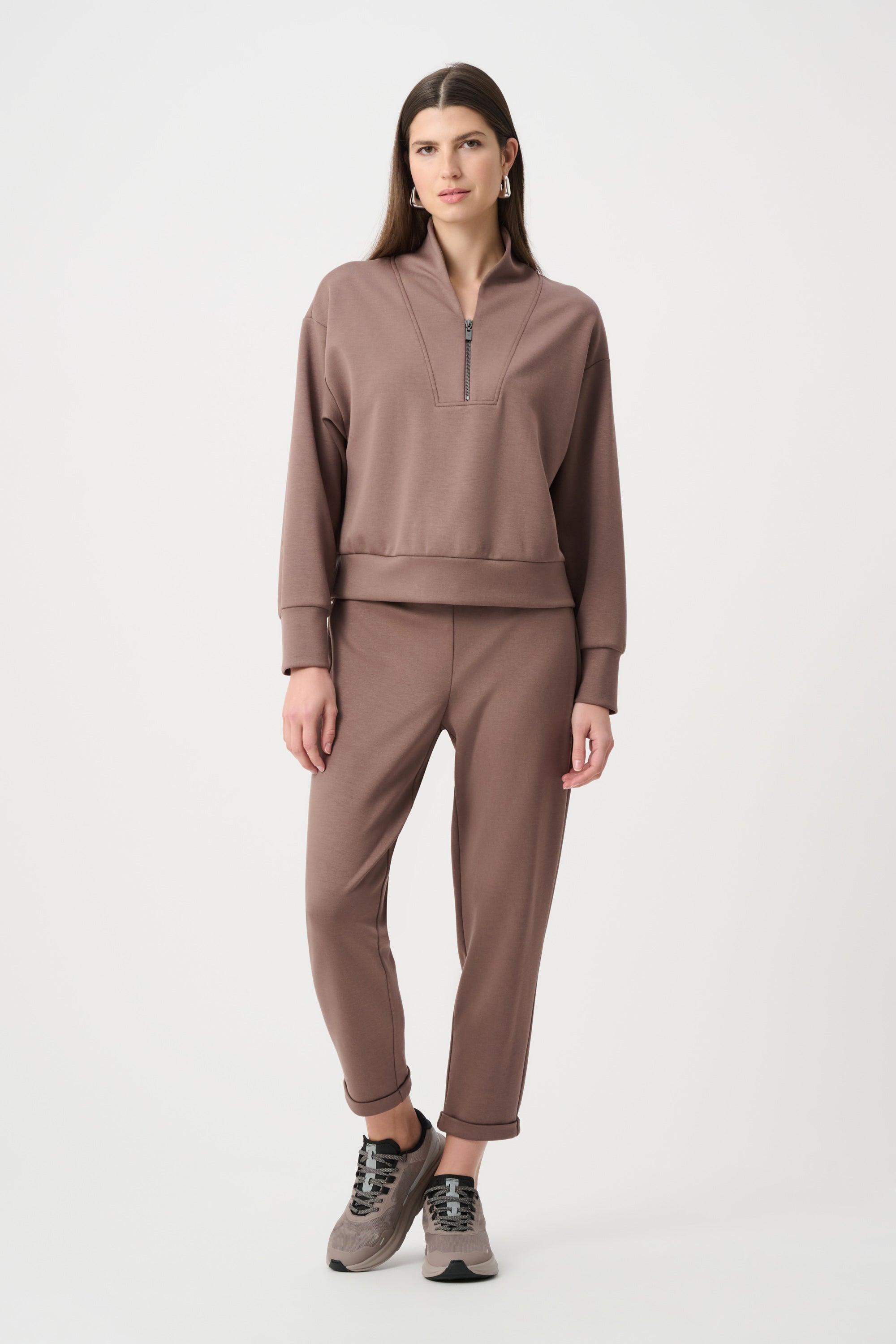 Zip V-neck Sweatshirt
