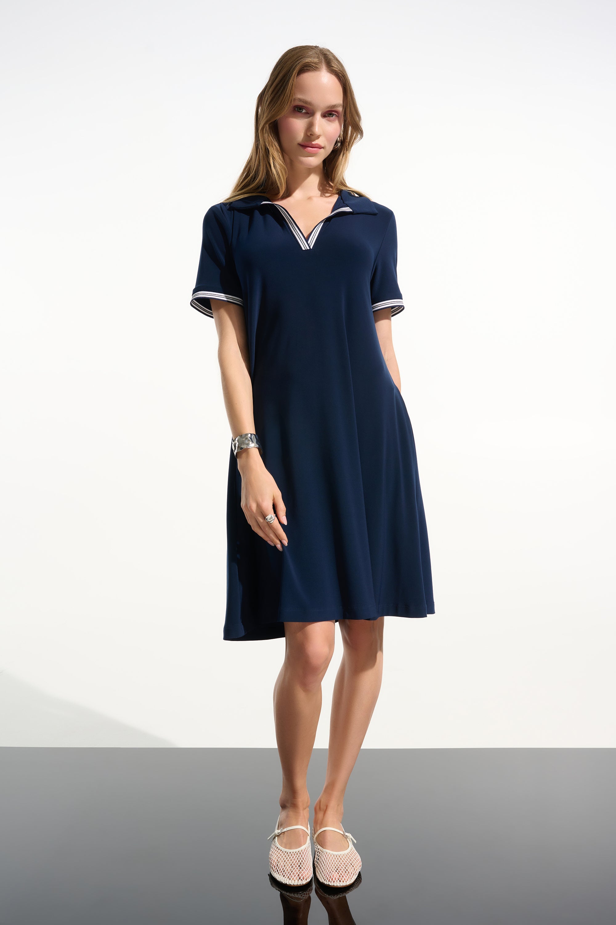 Polo Collar Trapeze Dress