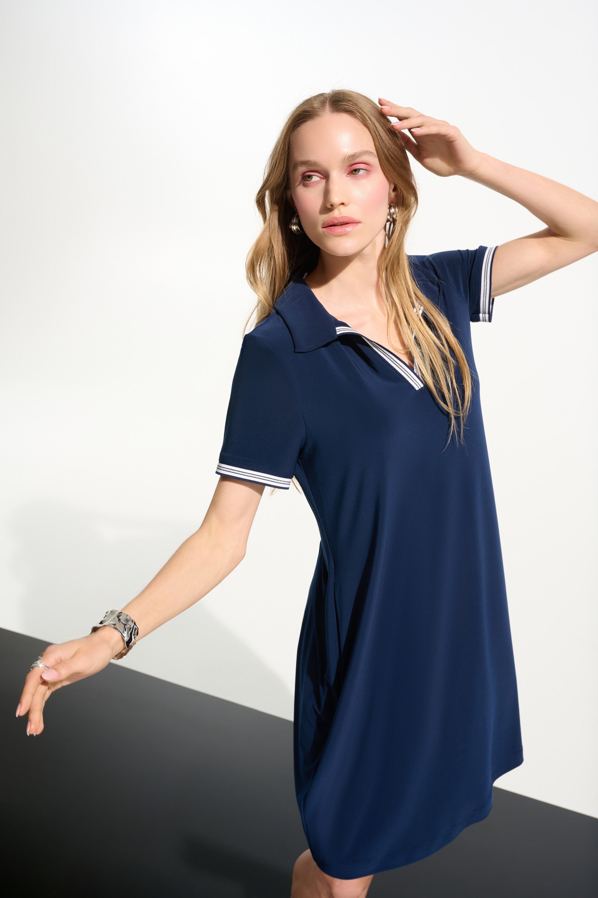 Polo Collar Trapeze Dress