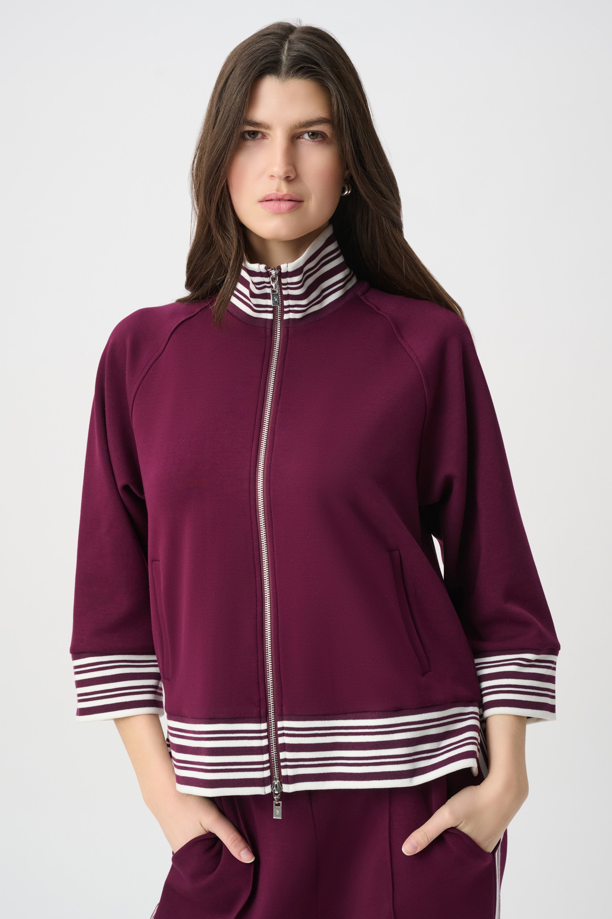 Zip Front Scuba Knit Jacket