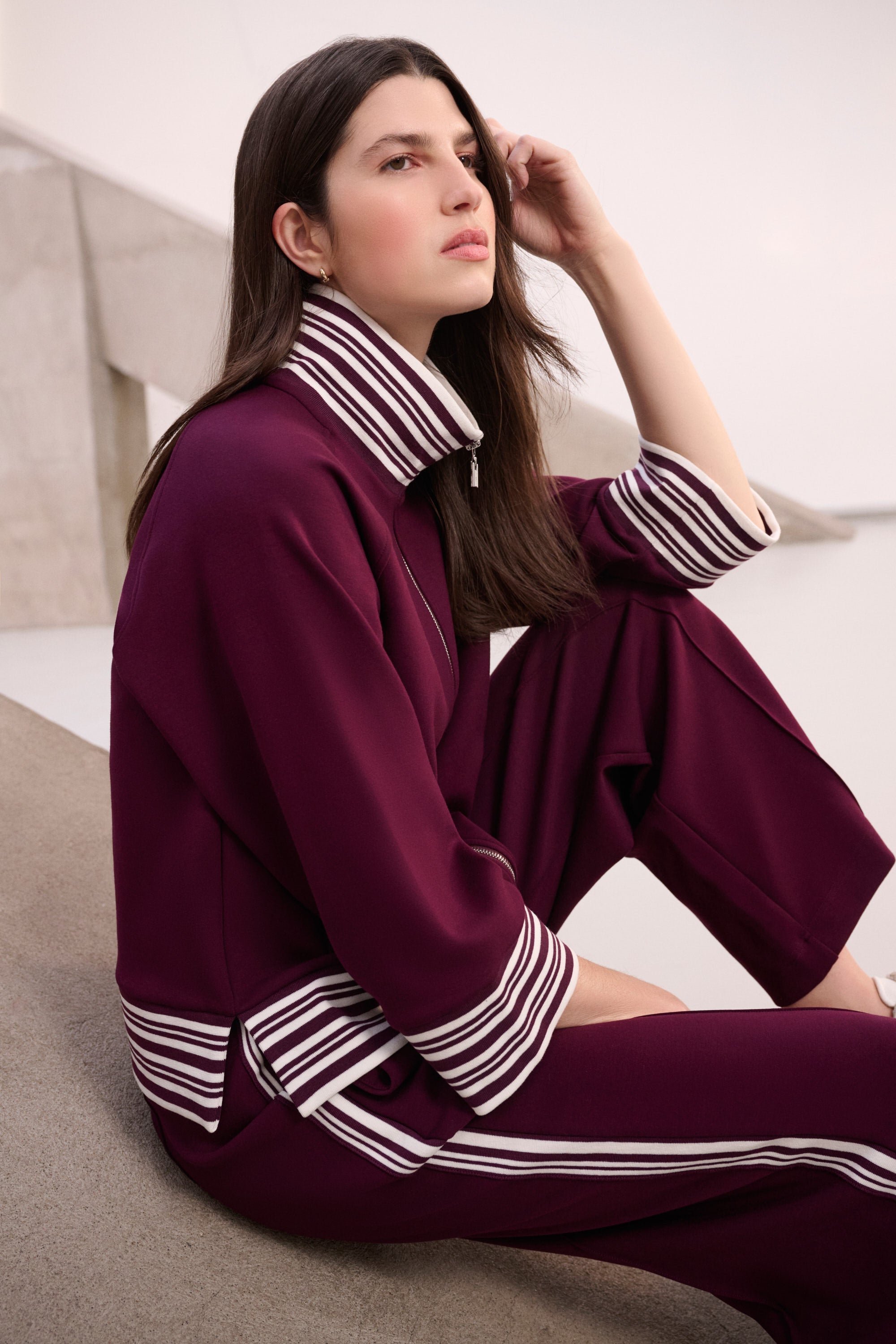 Zip Front Scuba Knit Jacket
