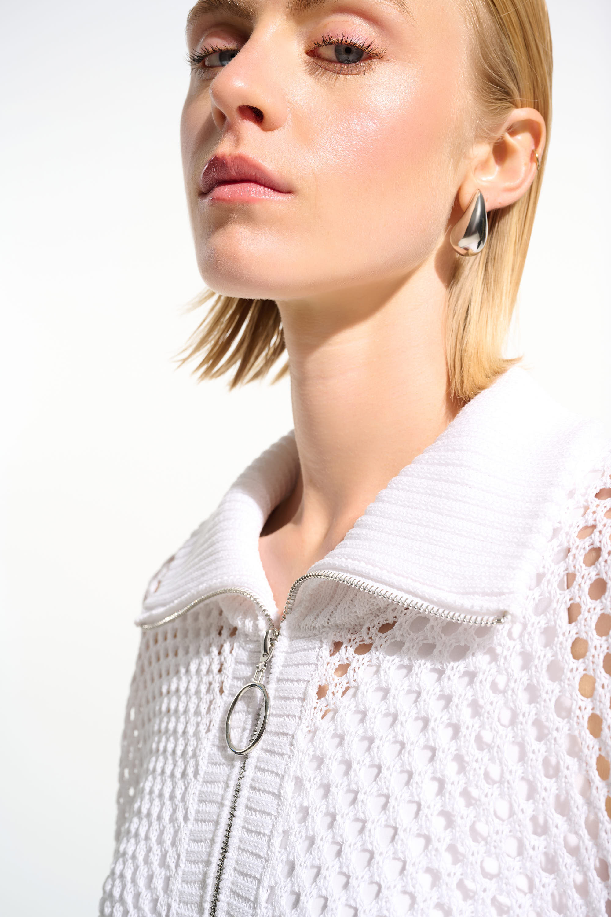 Crochet Knit Wing Collar Pullover