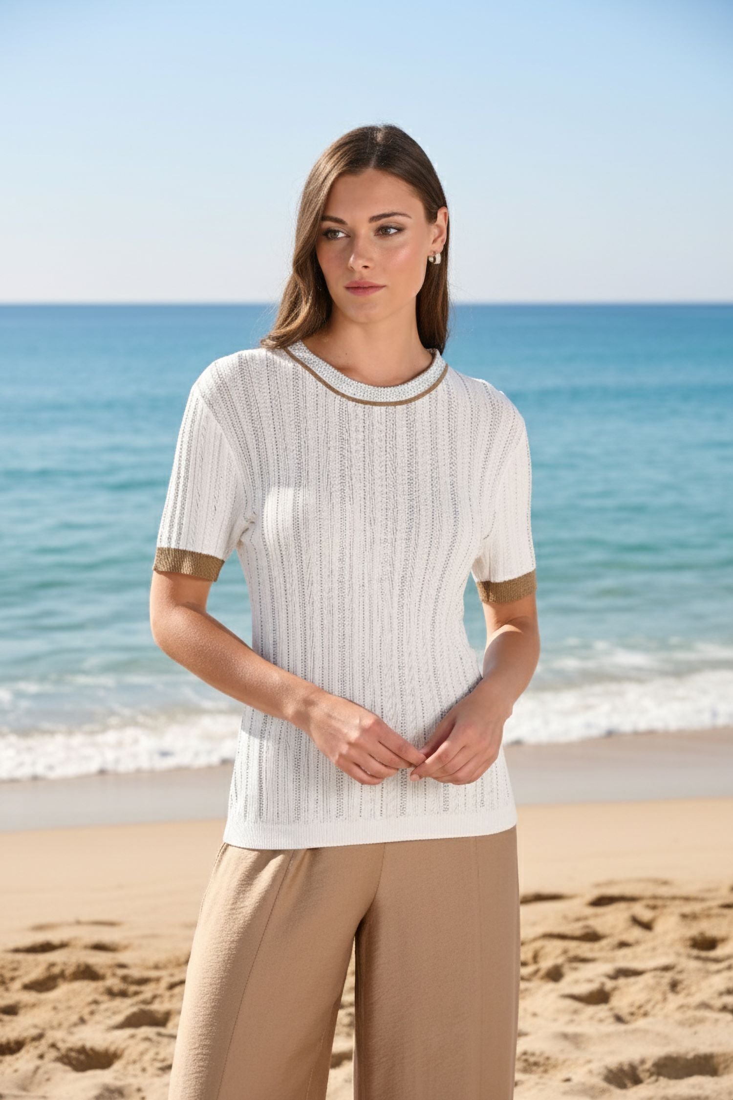 Short Sleeve Rib Pullover