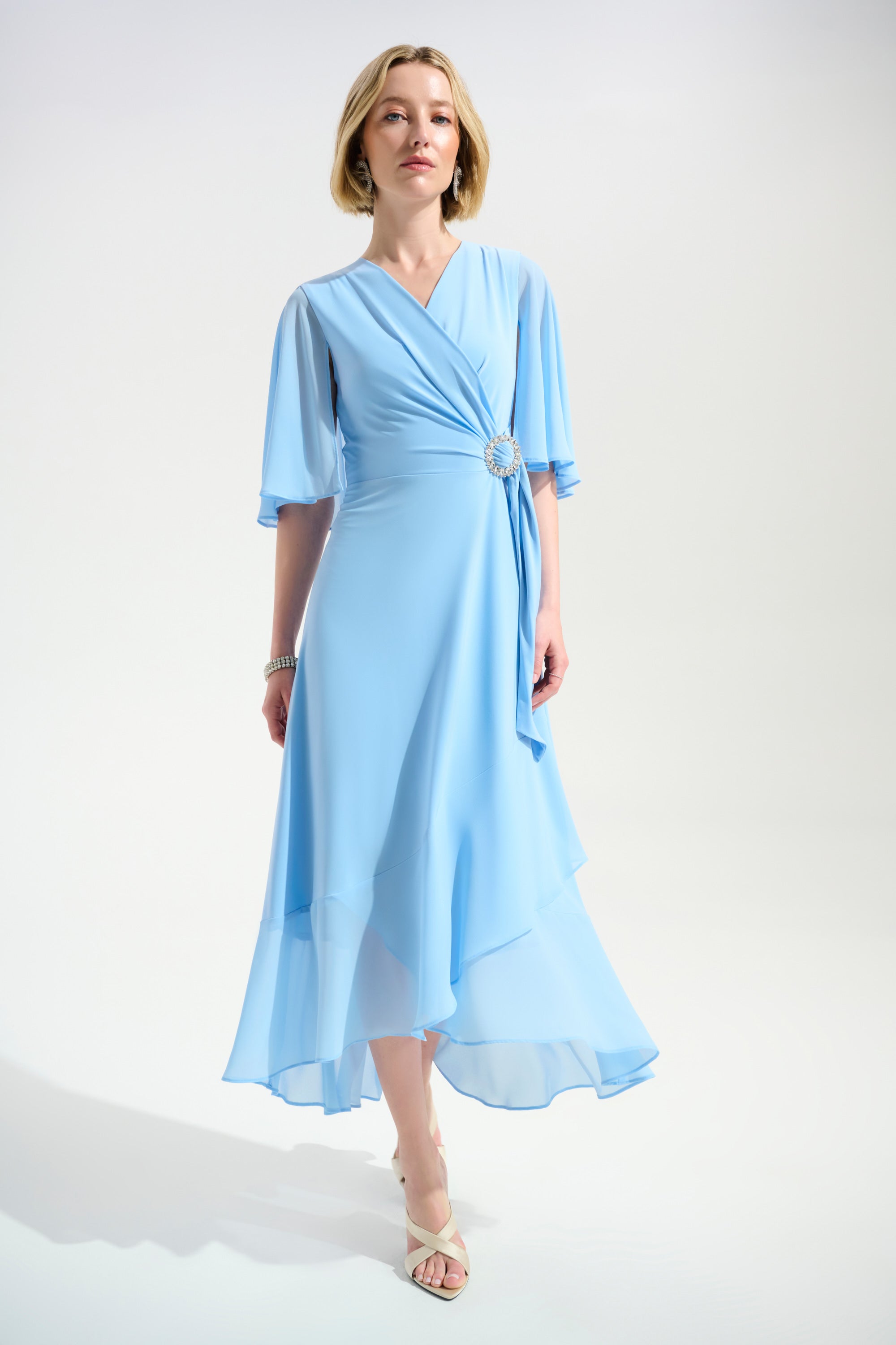 Flowy Wrap Midi Dress Flowy Wrap Midi Dress