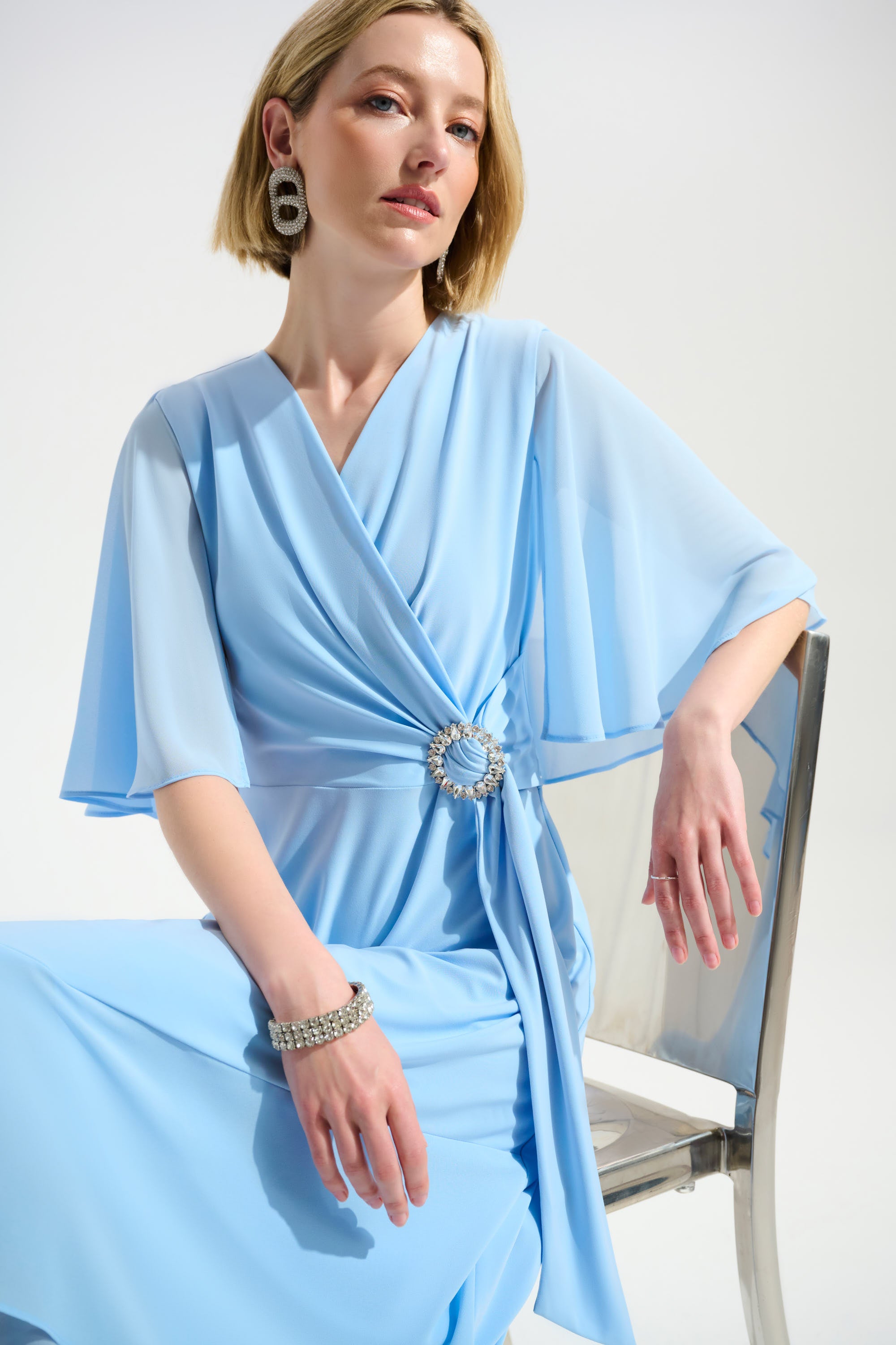 Flowy Wrap Midi Dress Flowy Wrap Midi Dress