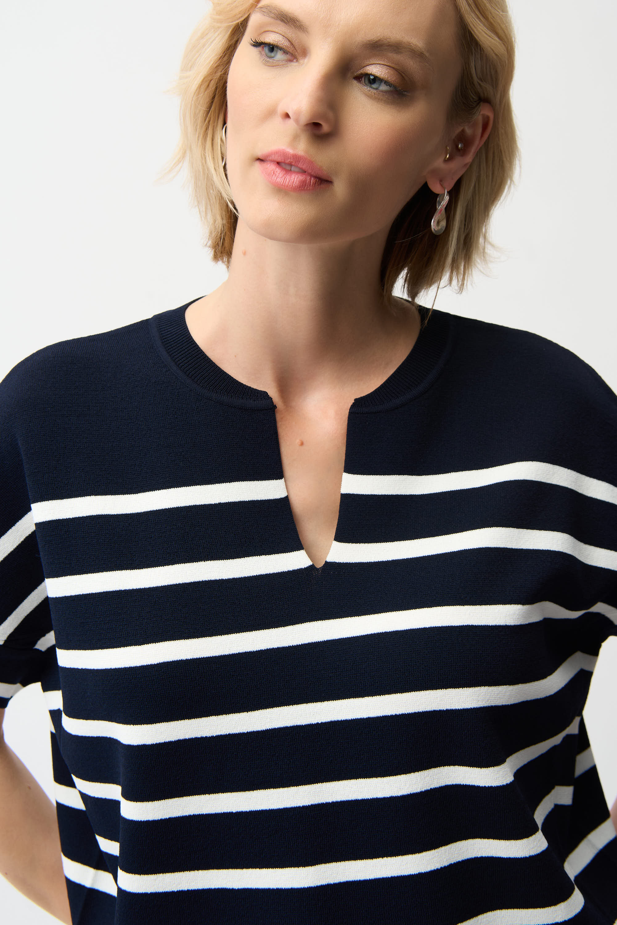 Stripe Short Sleeve Knit Top