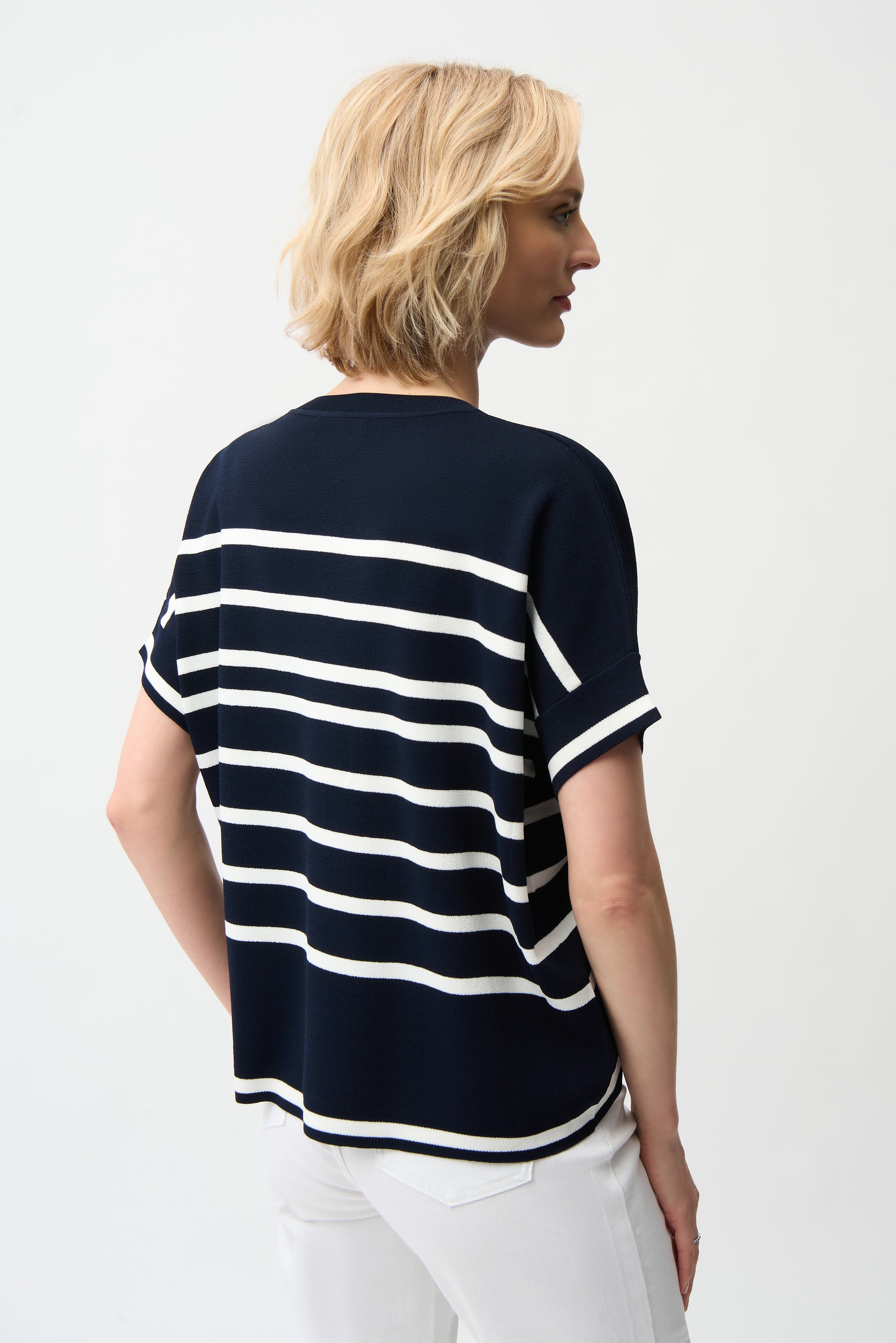 Stripe Short Sleeve Knit Top