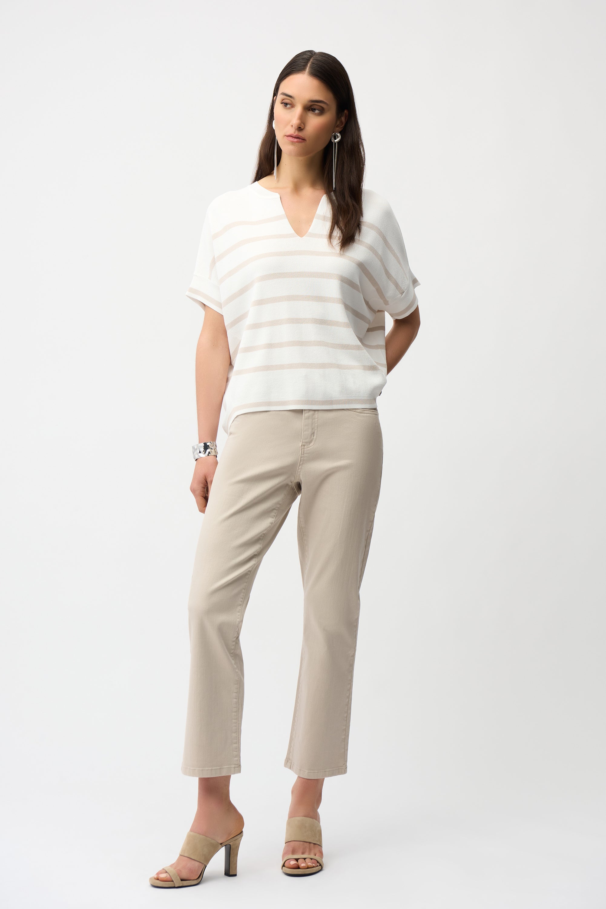 Stripe Short Sleeve Knit Top