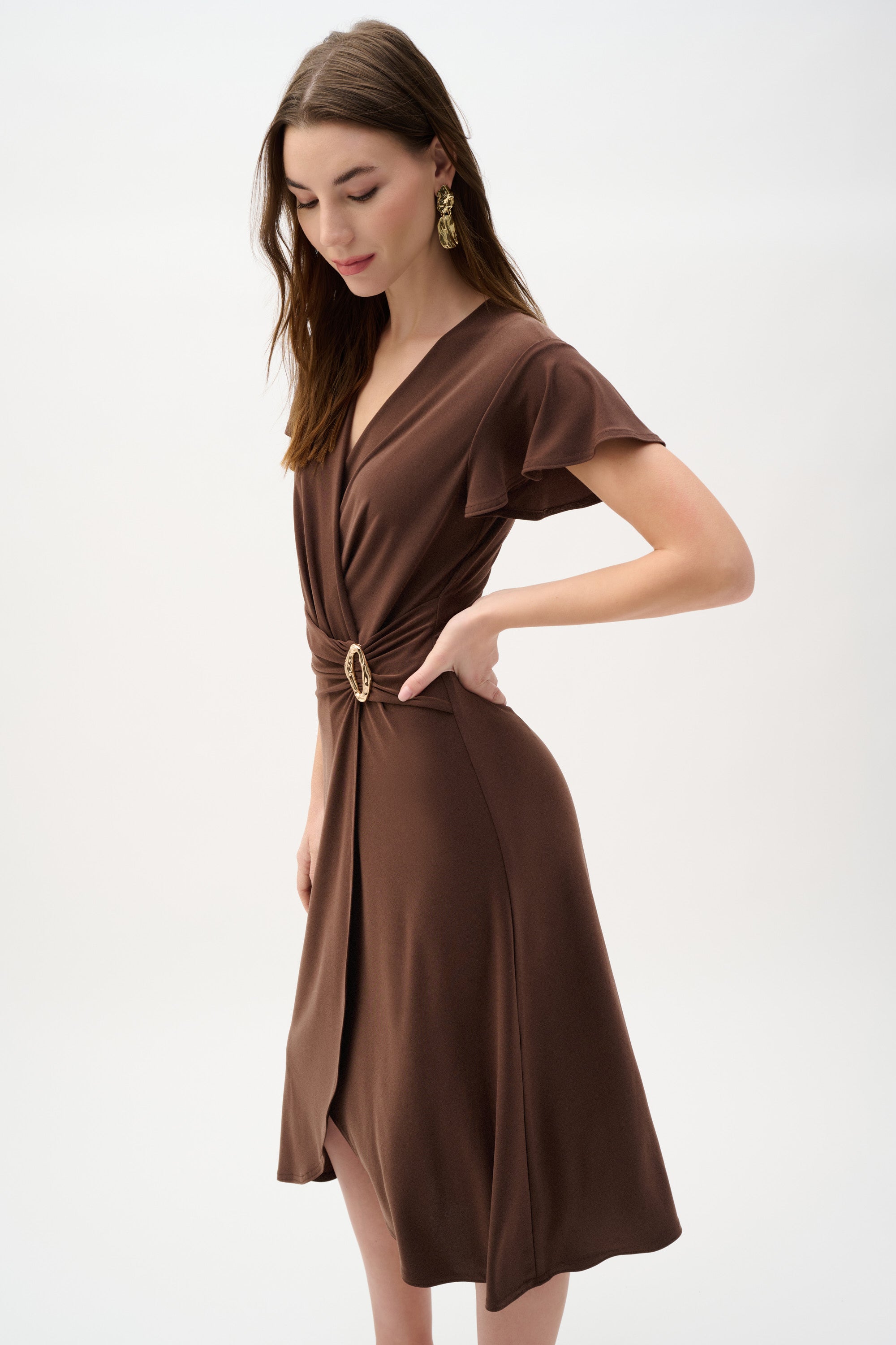 Wrap Jersey Midi Dress