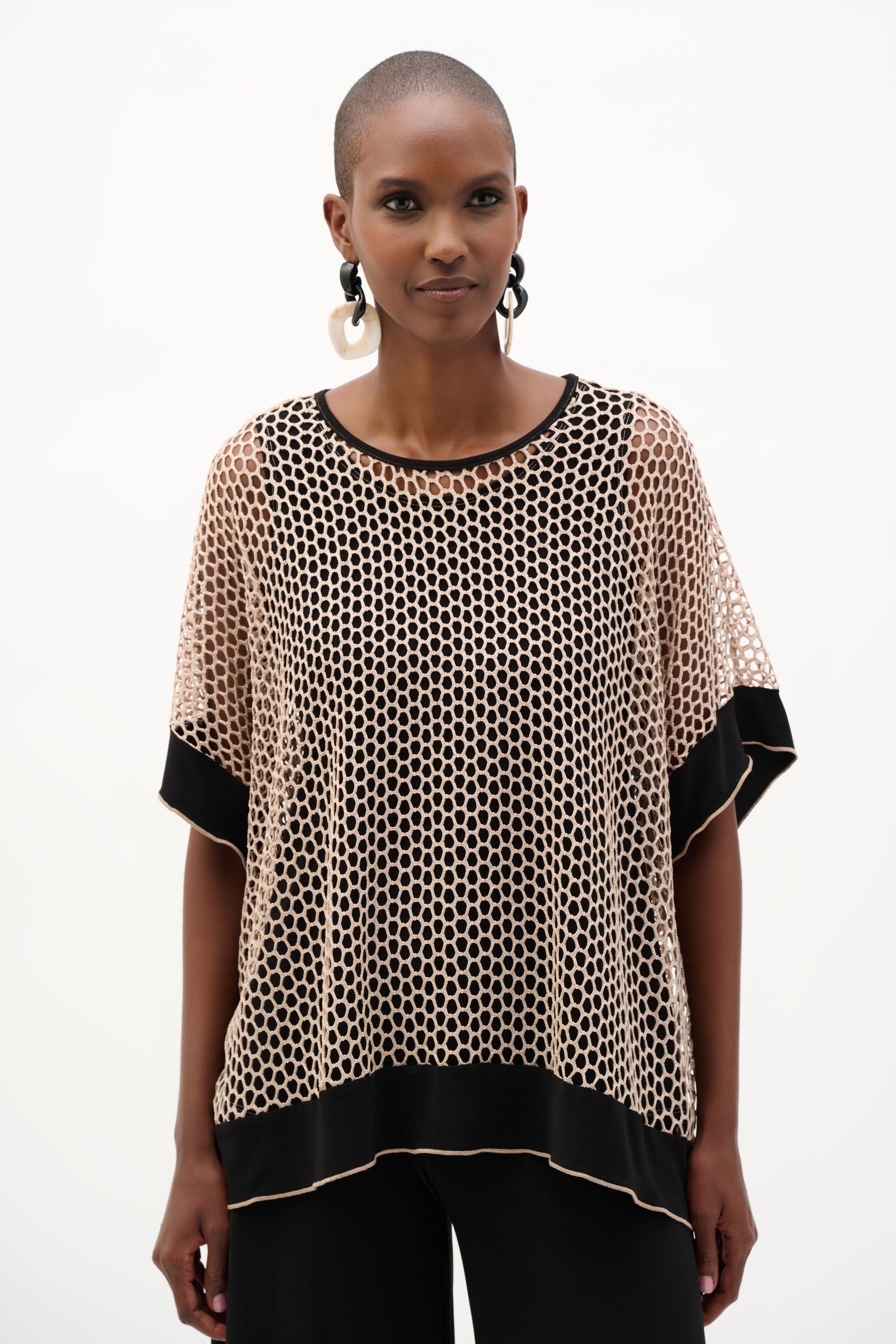 Honeycomb Lurex Overlay Top