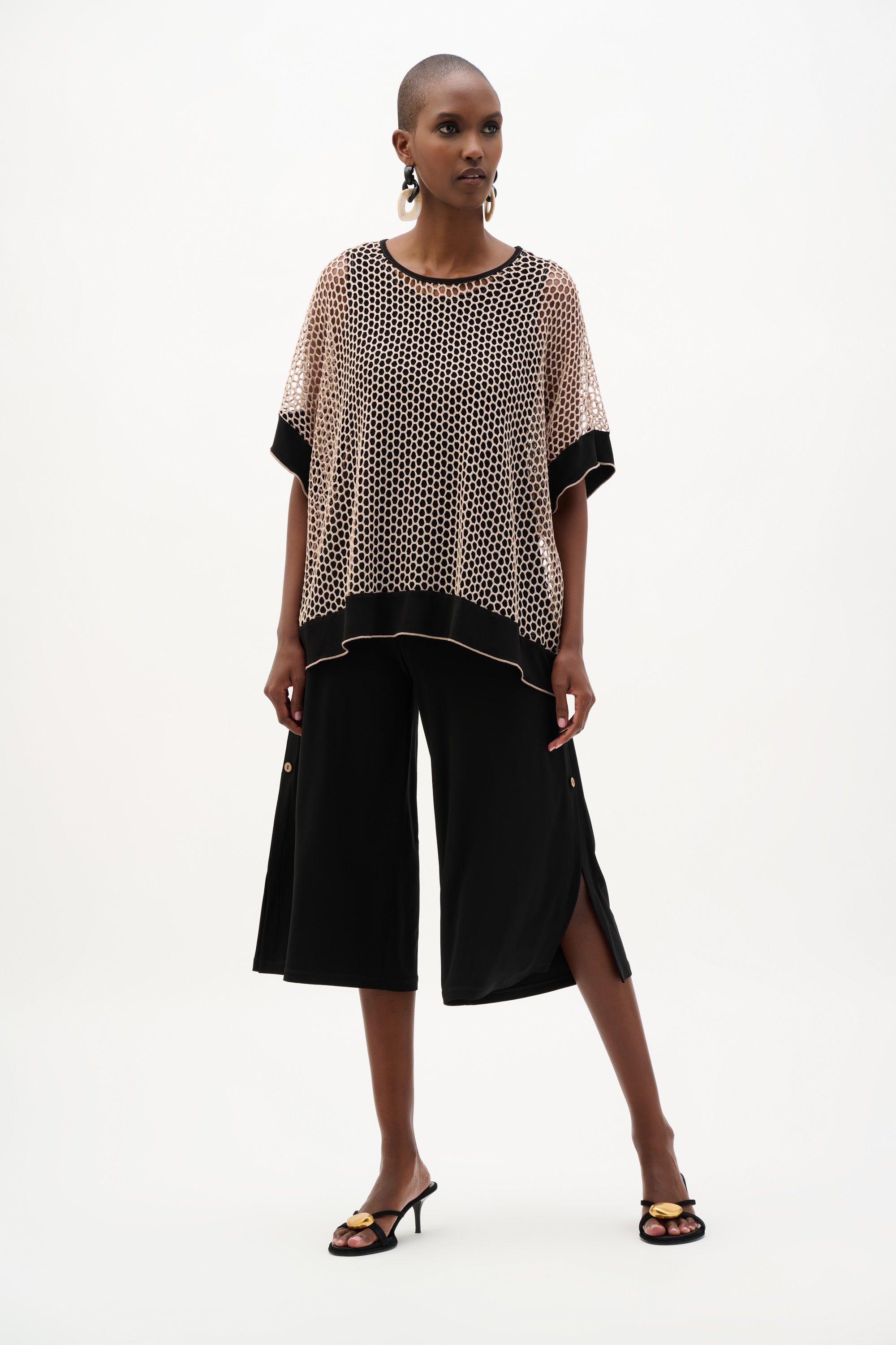 Honeycomb Lurex Overlay Top