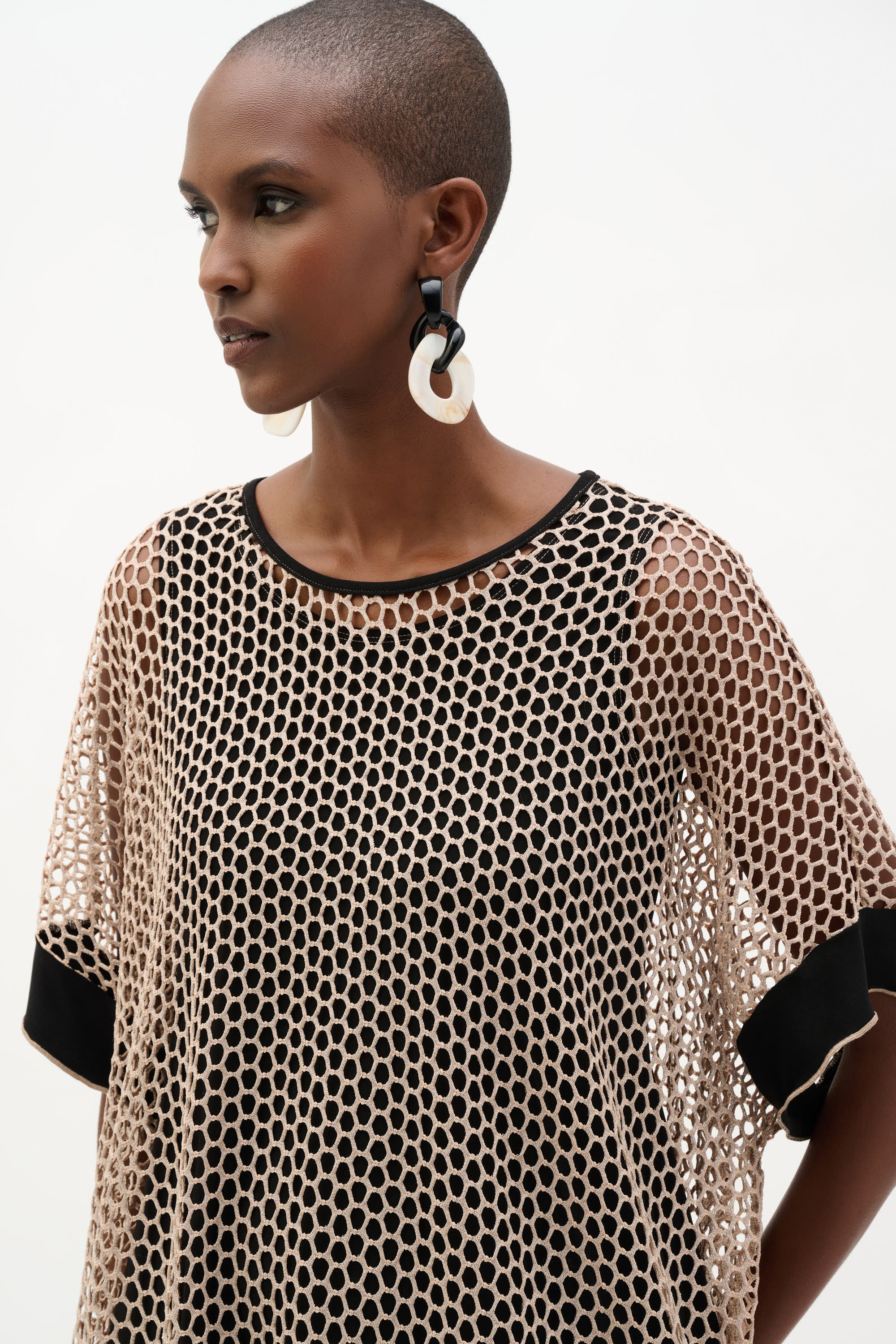 Honeycomb Lurex Overlay Top