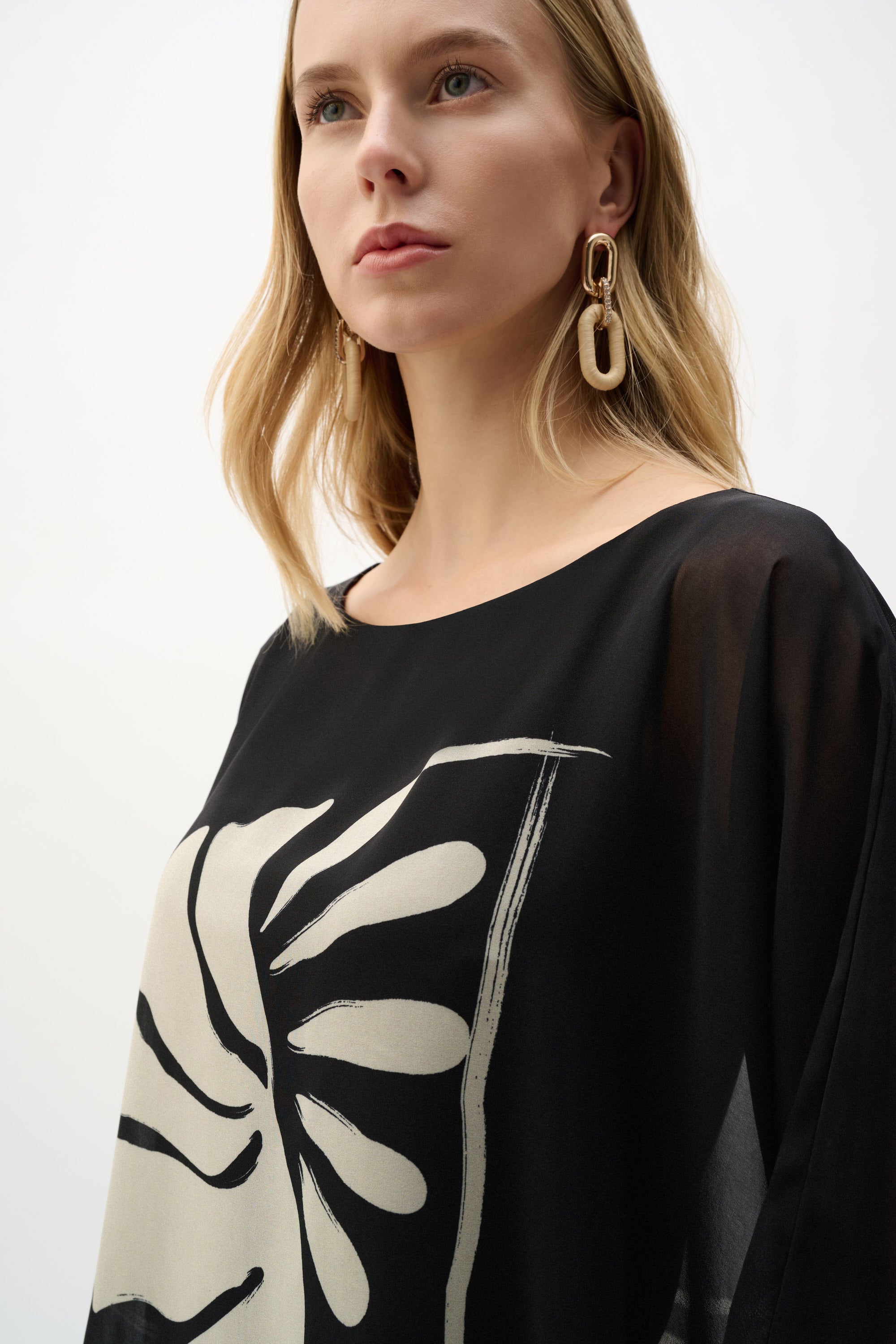 Floral Chiffon Overlay Top