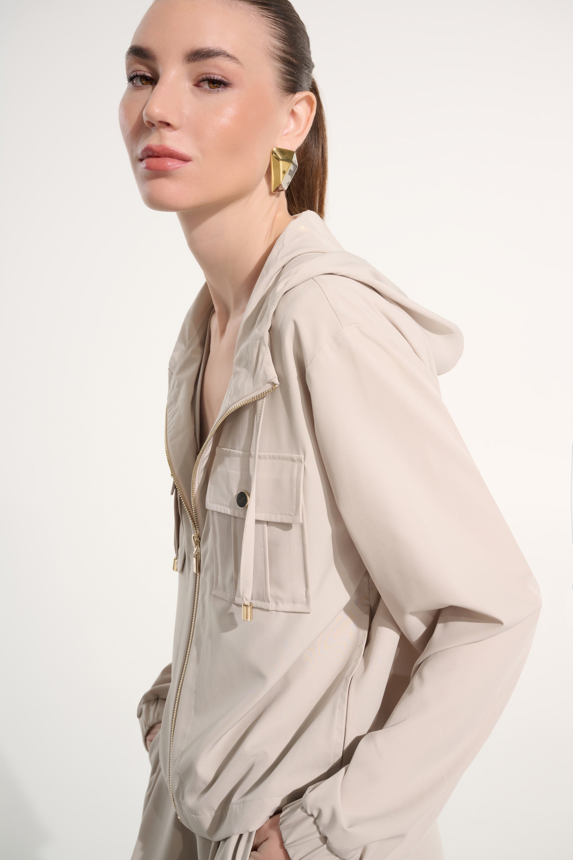 Zip Front Hooded Jacket