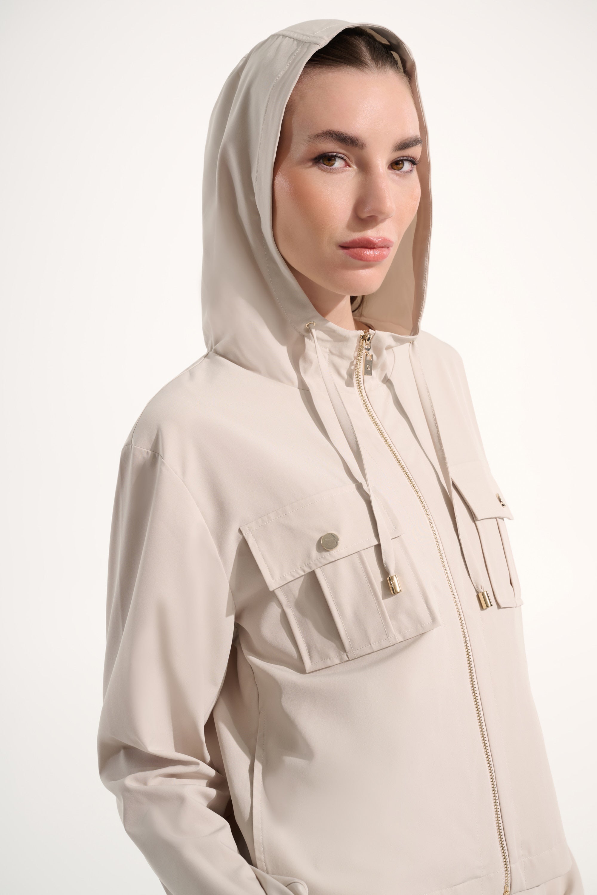 Zip Front Hooded Jacket