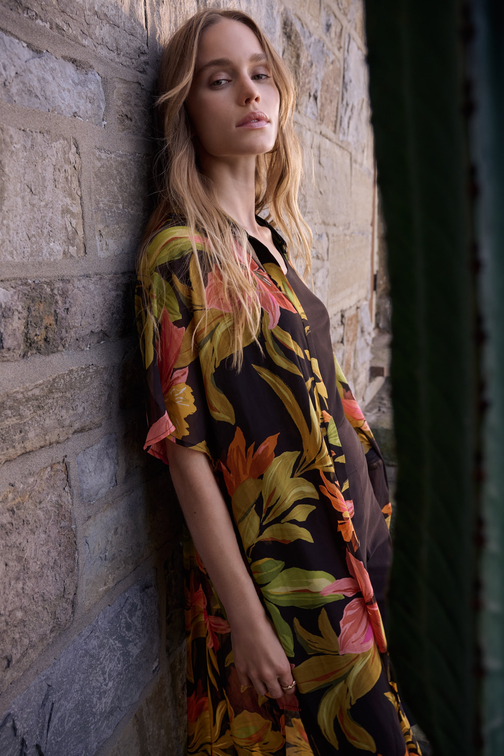 Abstract Print Chiffon Tunic Shirt