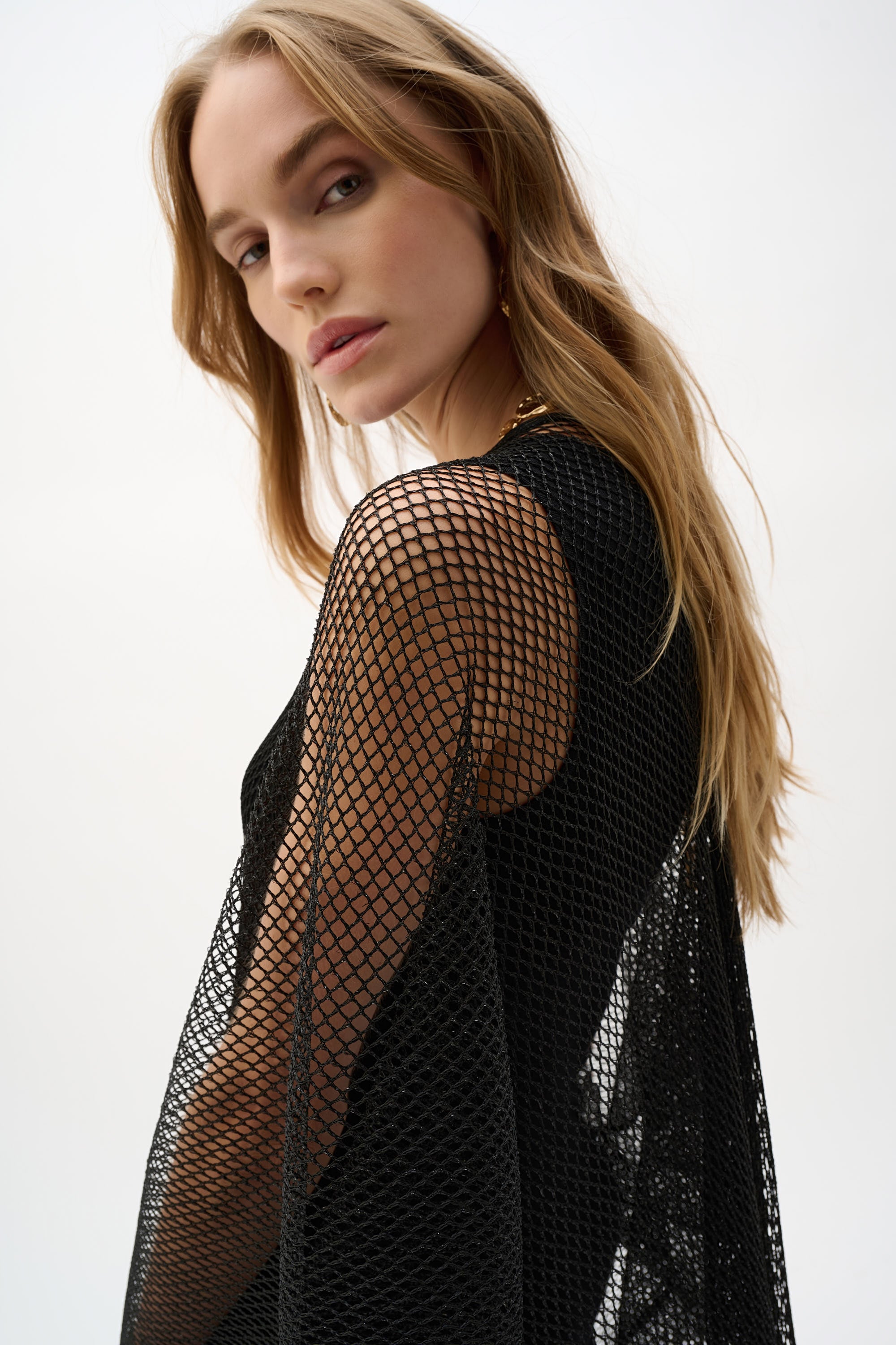 Lurex Lattice Fringe Coverup