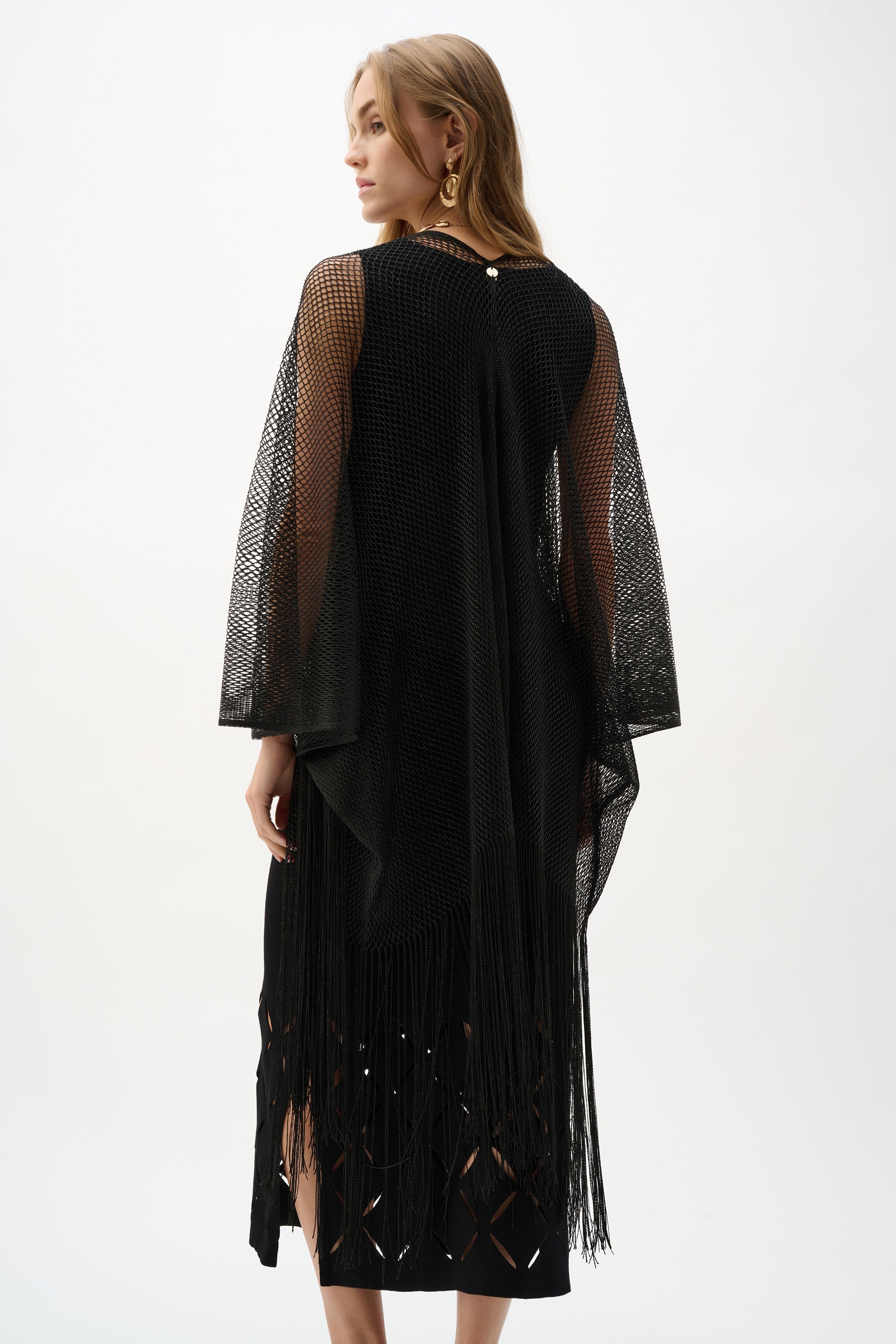 Lurex Lattice Fringe Coverup