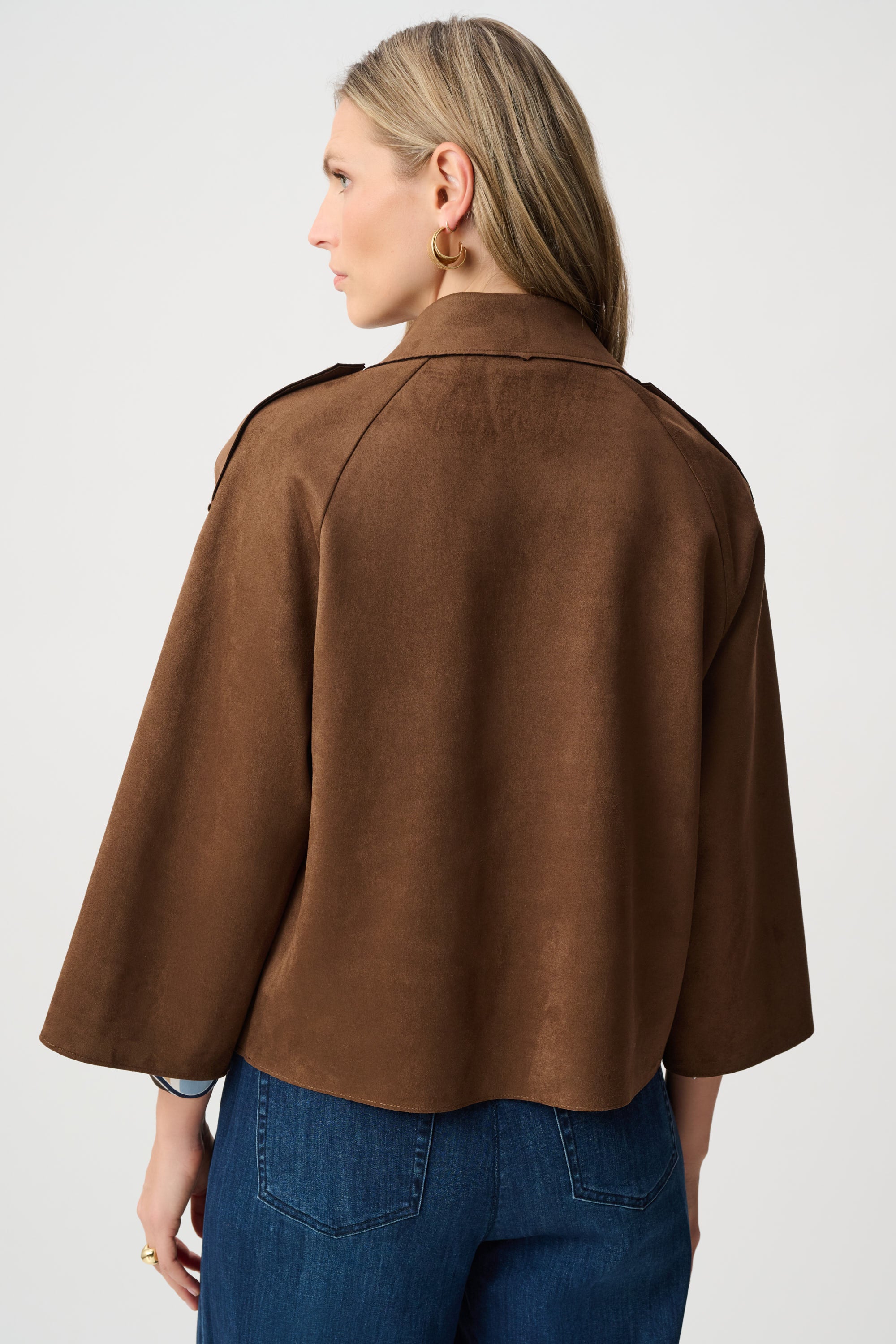 Faux Suede Double Breasted Jacket