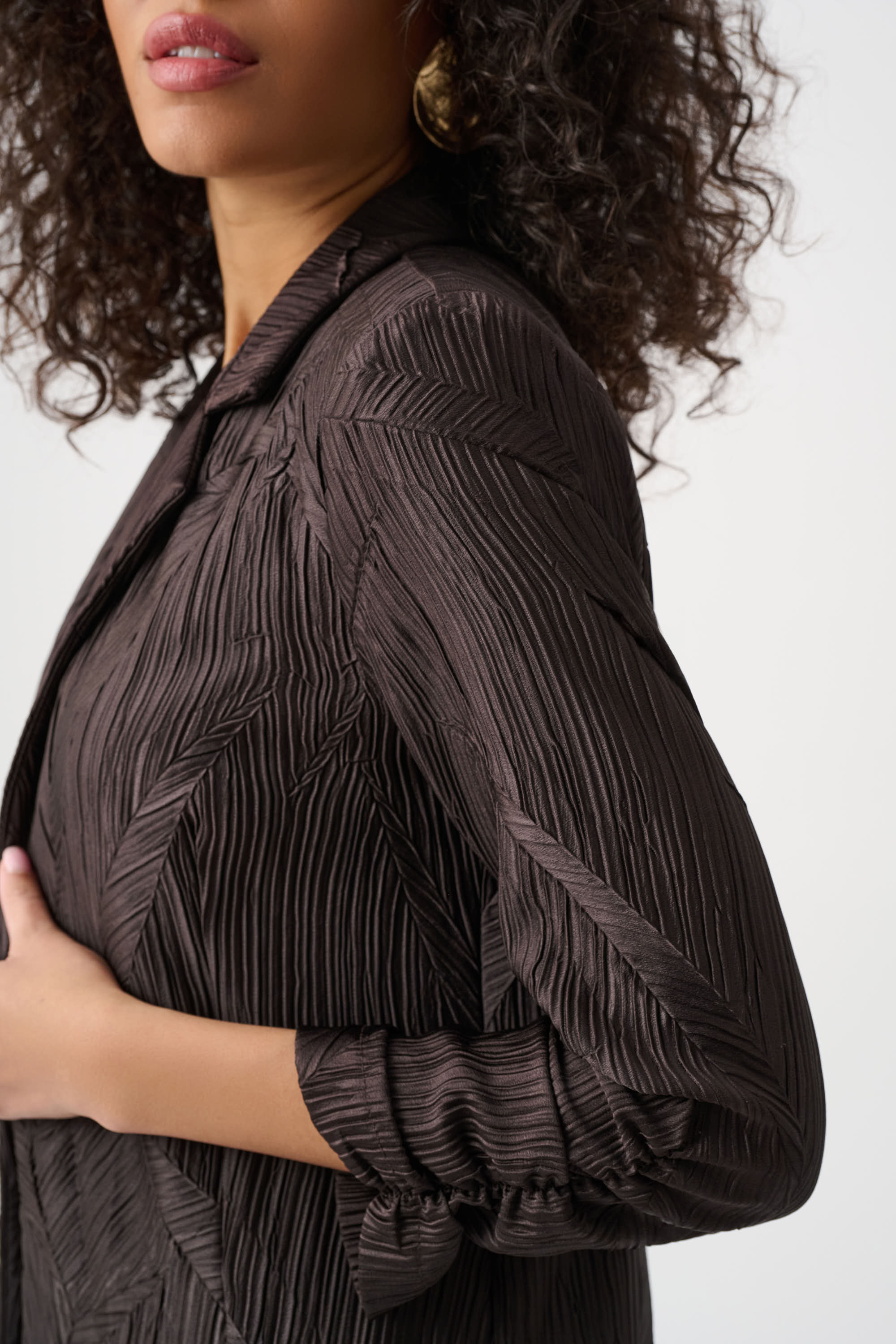 Pleated Satin Blazer