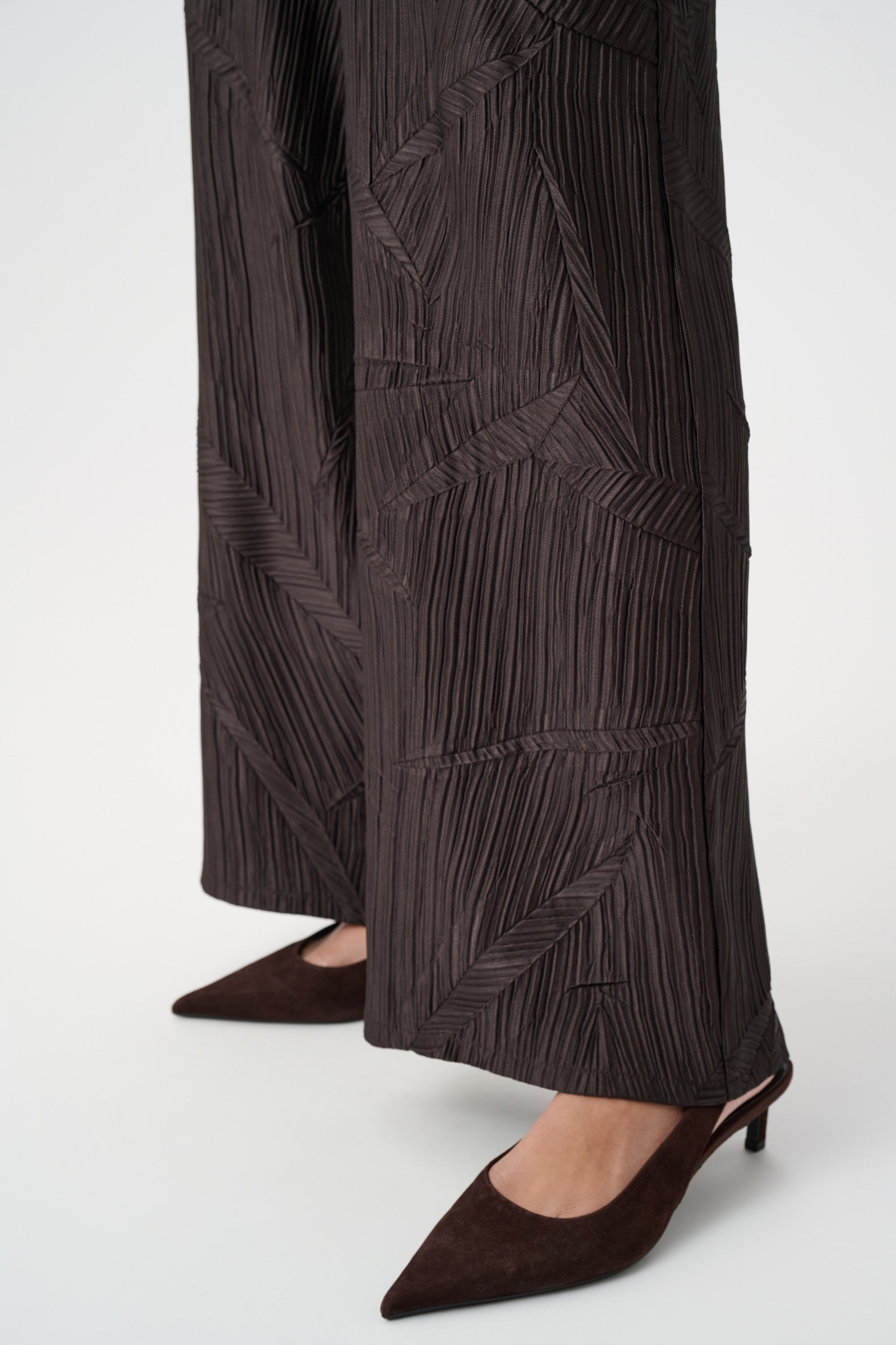 Pleated Satin Wide Leg Pant