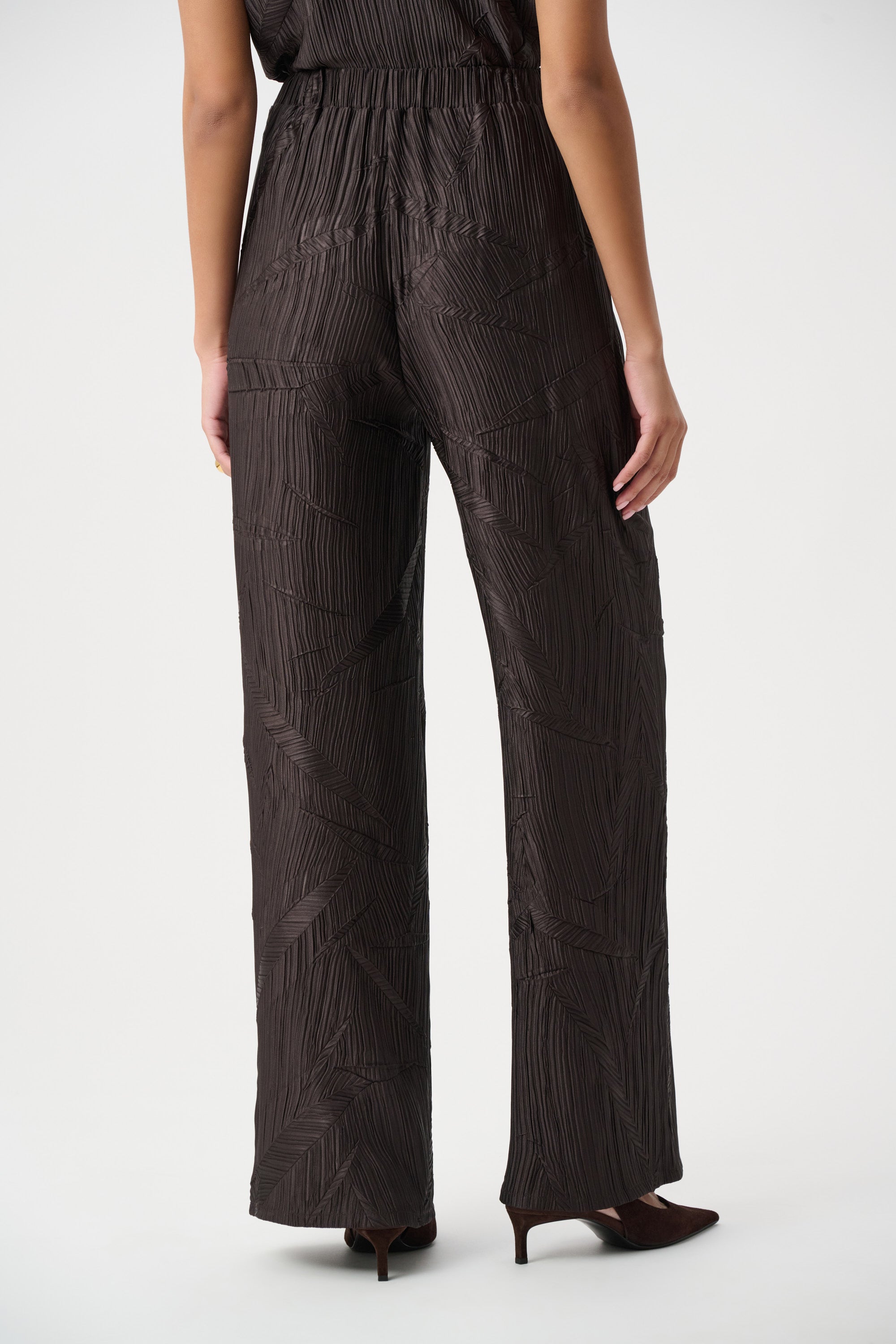 Pleated Satin Wide Leg Pant