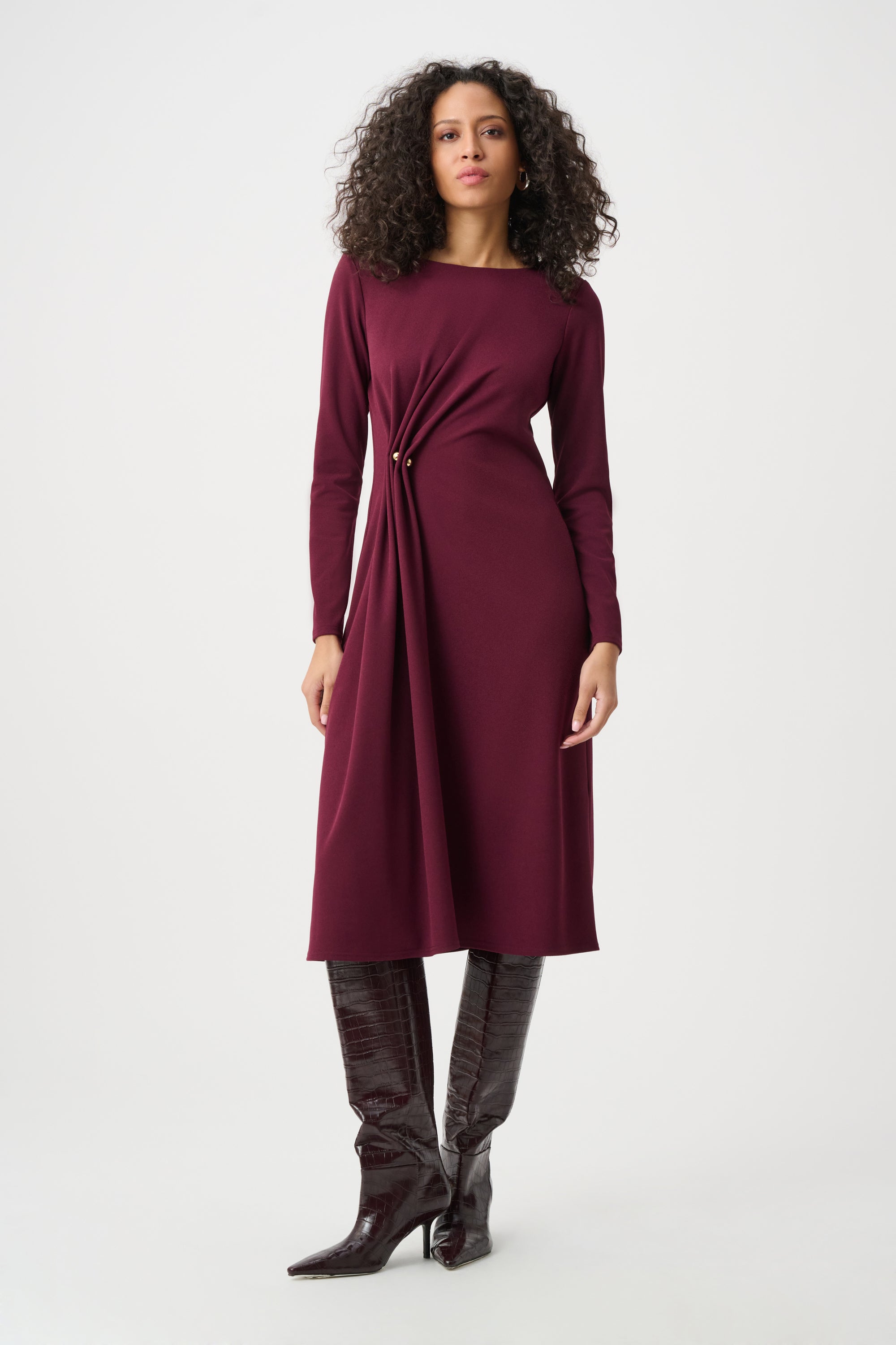 Side Ruch Midi Dress