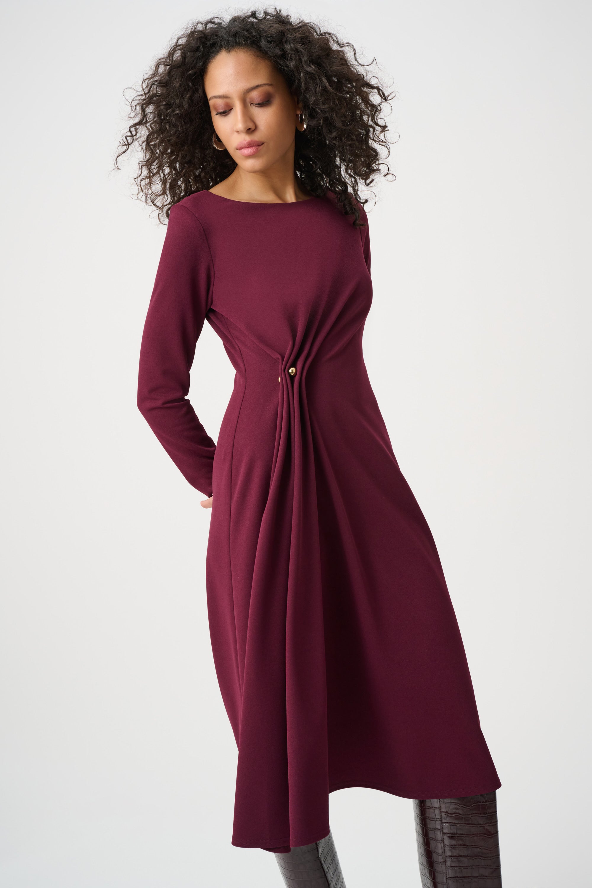 Side Ruch Midi Dress