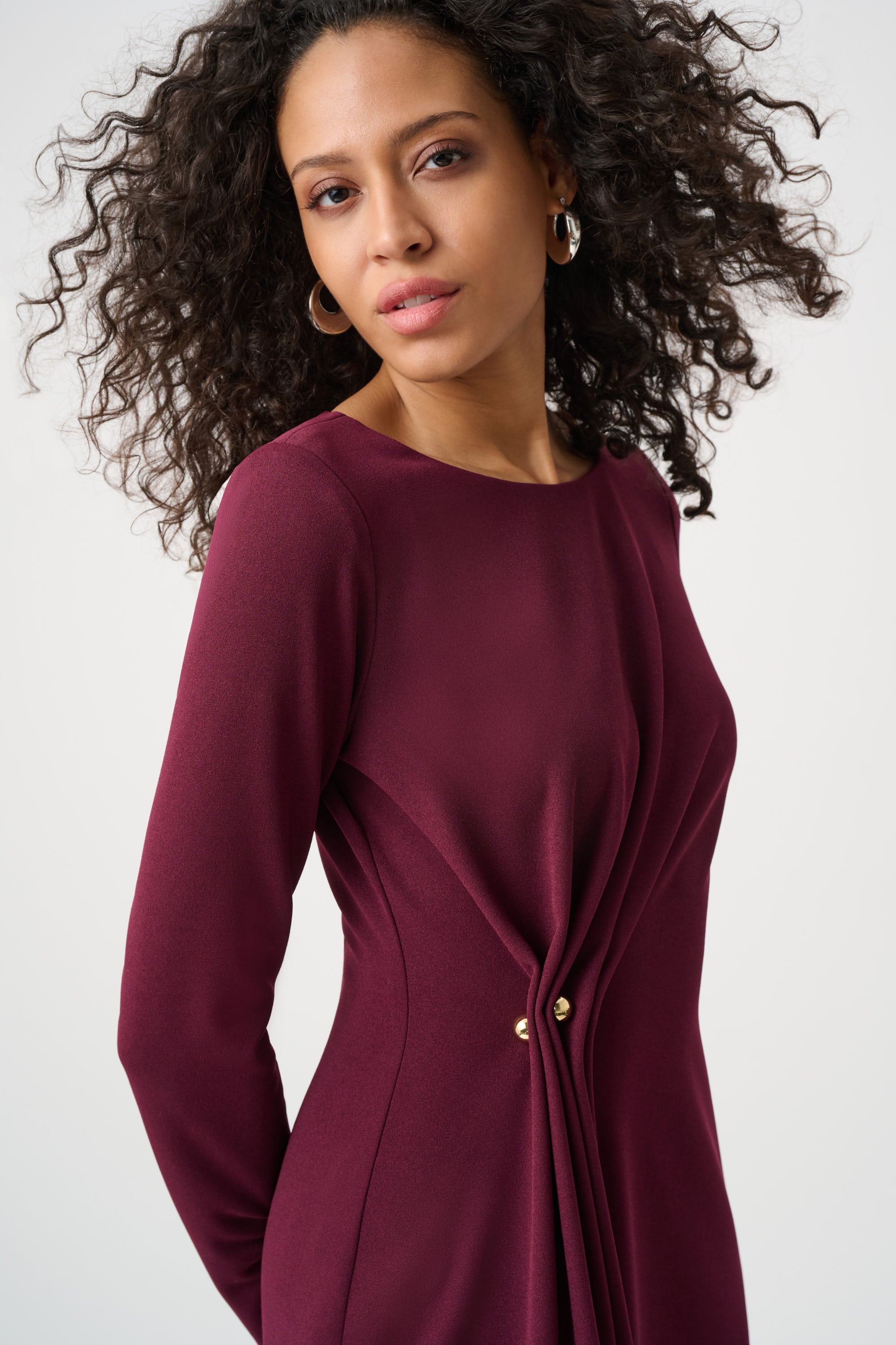Side Ruch Midi Dress