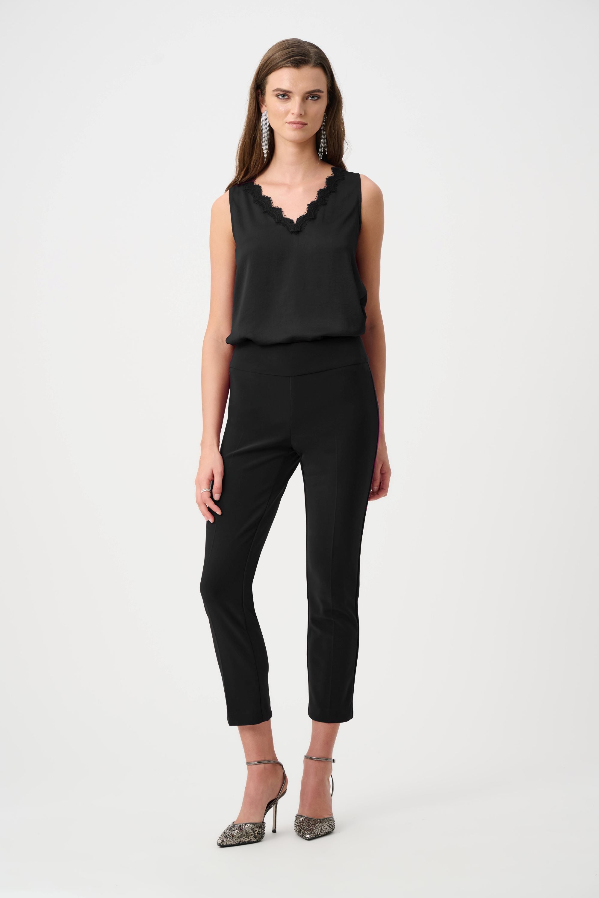 Lace Trim V-neck Top