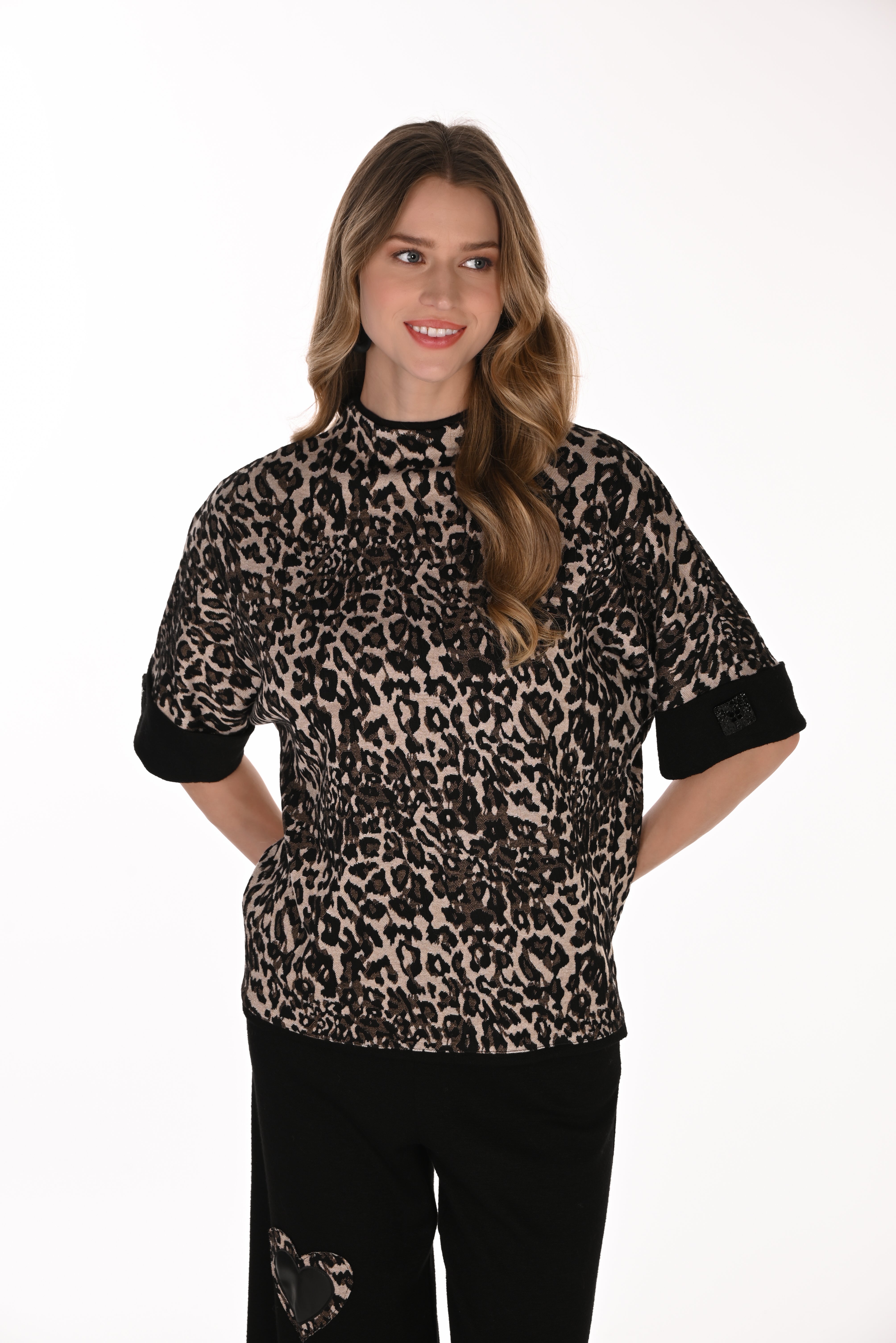 Animal Print Knit Top
